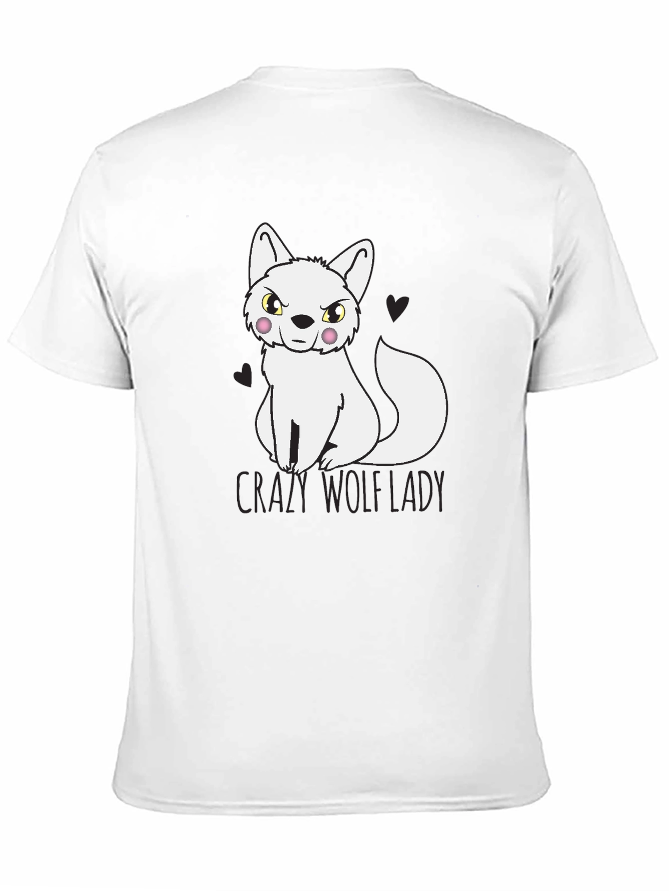 Crazy Wolf Lady T-Shirt - Novelty Tee