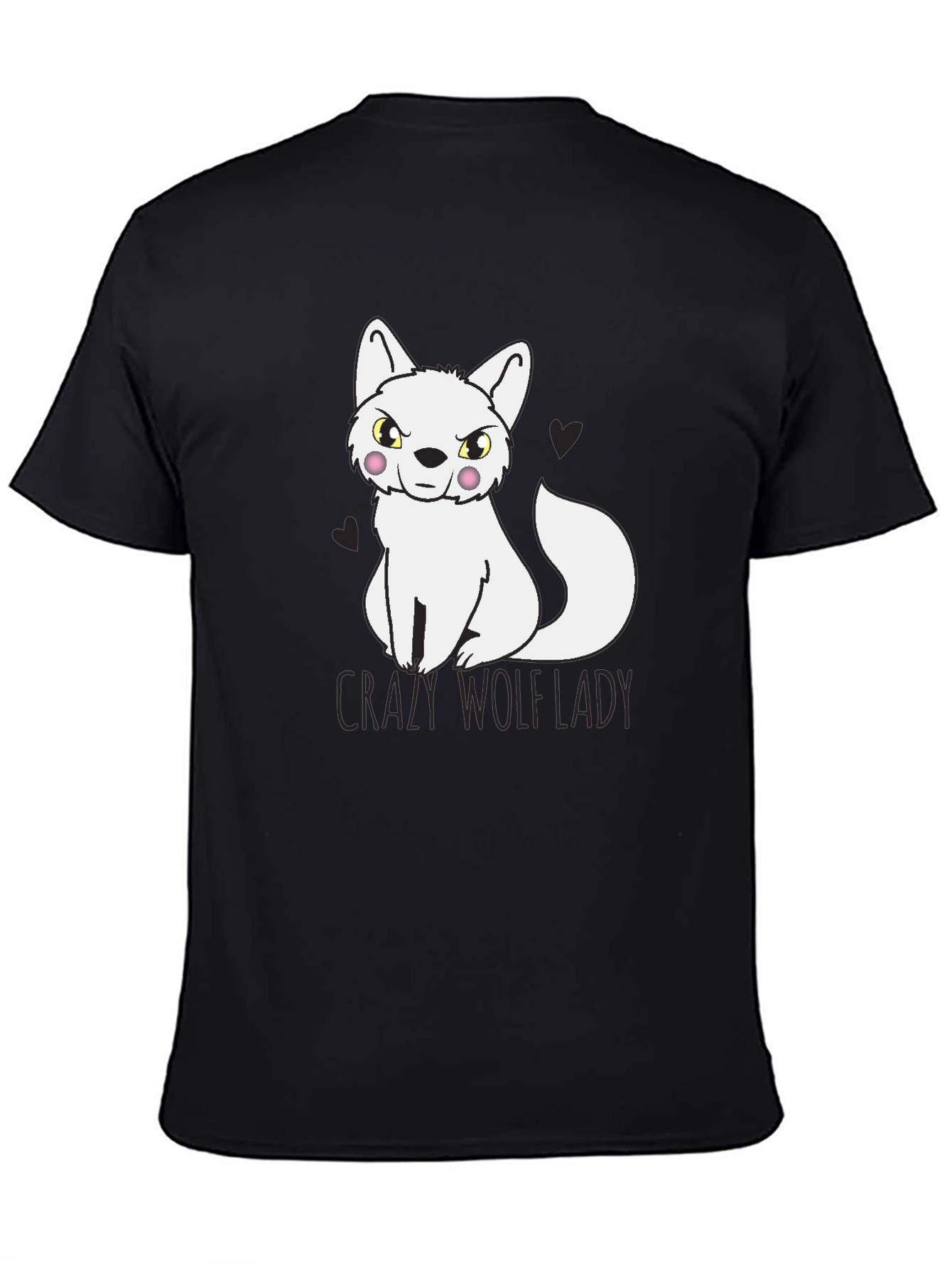 Crazy Wolf Lady T-Shirt - Novelty Tee