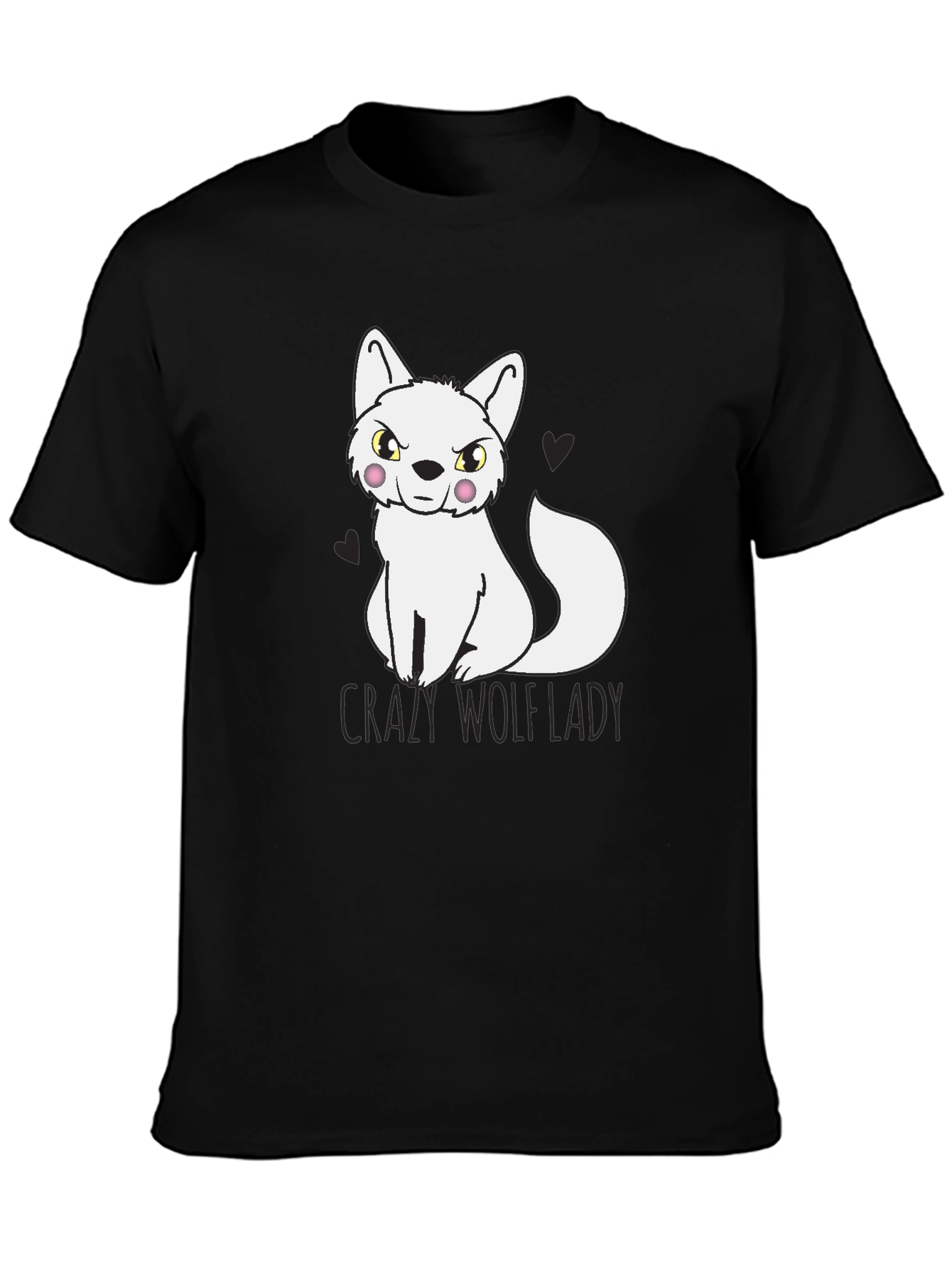 Crazy Wolf Lady T-Shirt - Novelty Tee