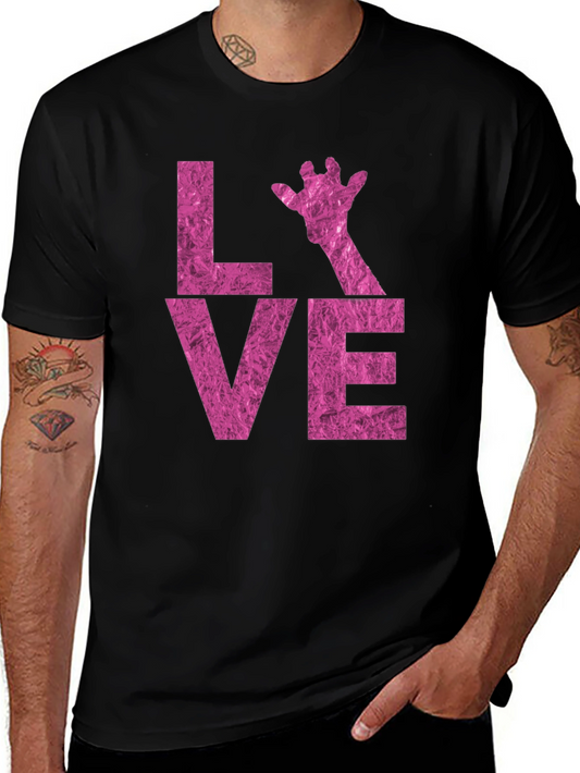 LOVE Giraffe Graphic Tee - Stylish Black T-Shirt