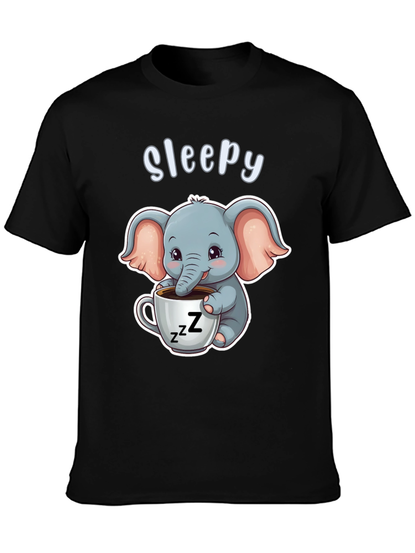 Sleepy Elephant Graphic Tee - Cute Cartoon Shirt