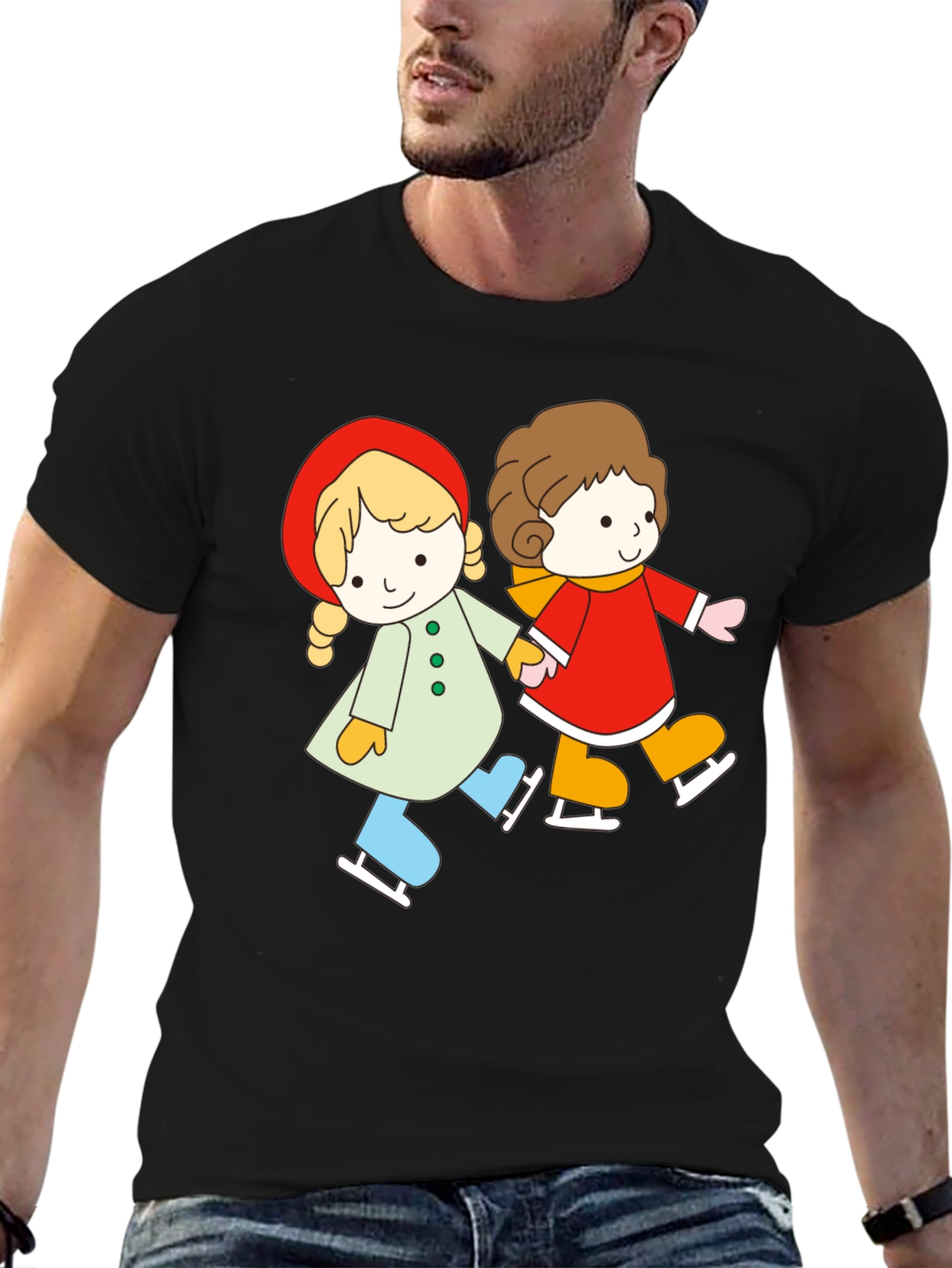 Cute Cartoon Skating Tee