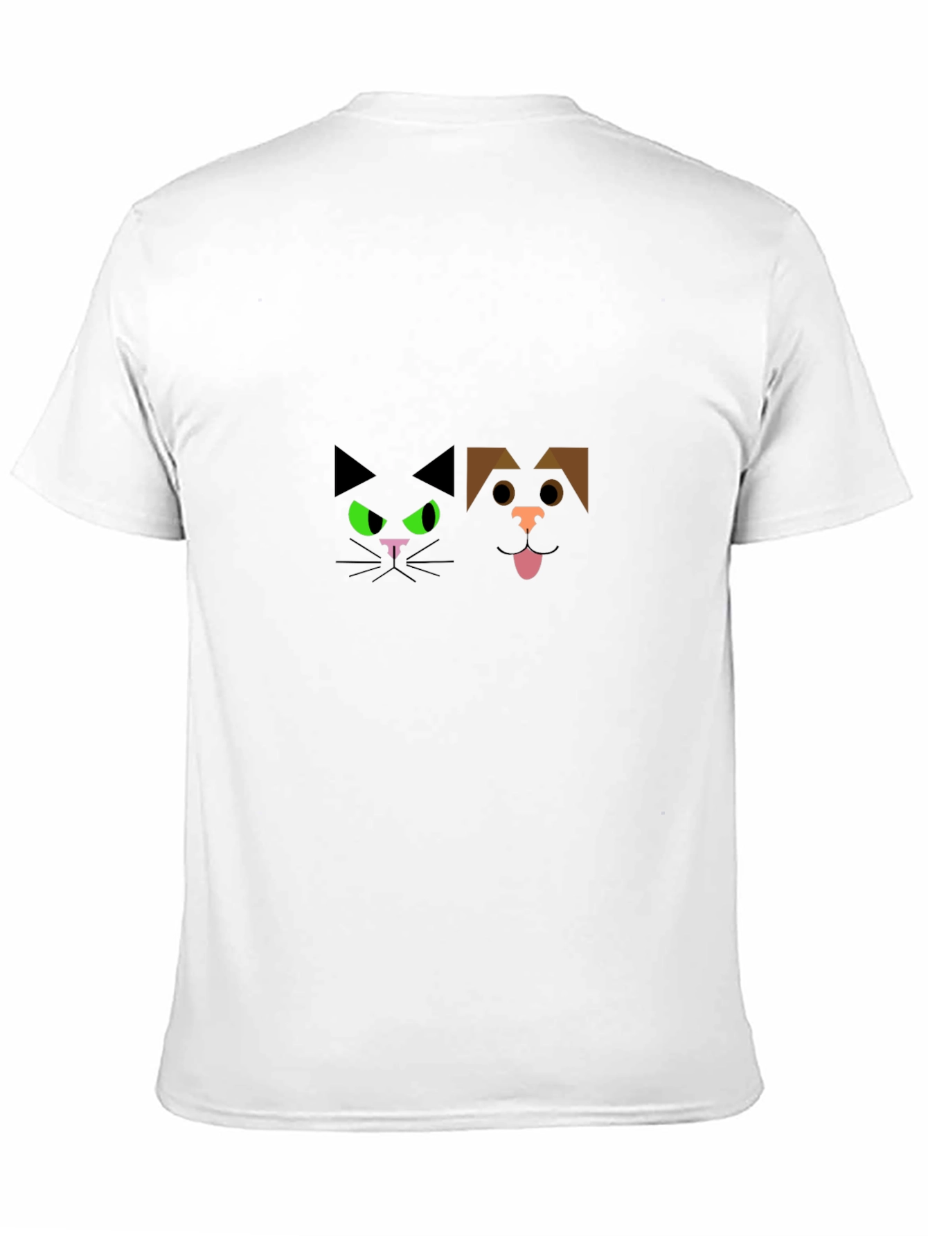 Cat and Dog Graphic Black T-Shirt