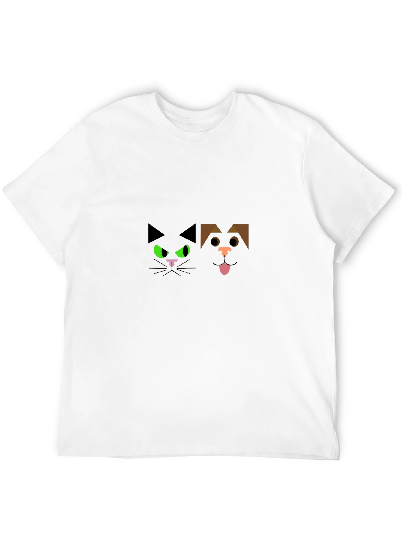 Cat and Dog Graphic Black T-Shirt
