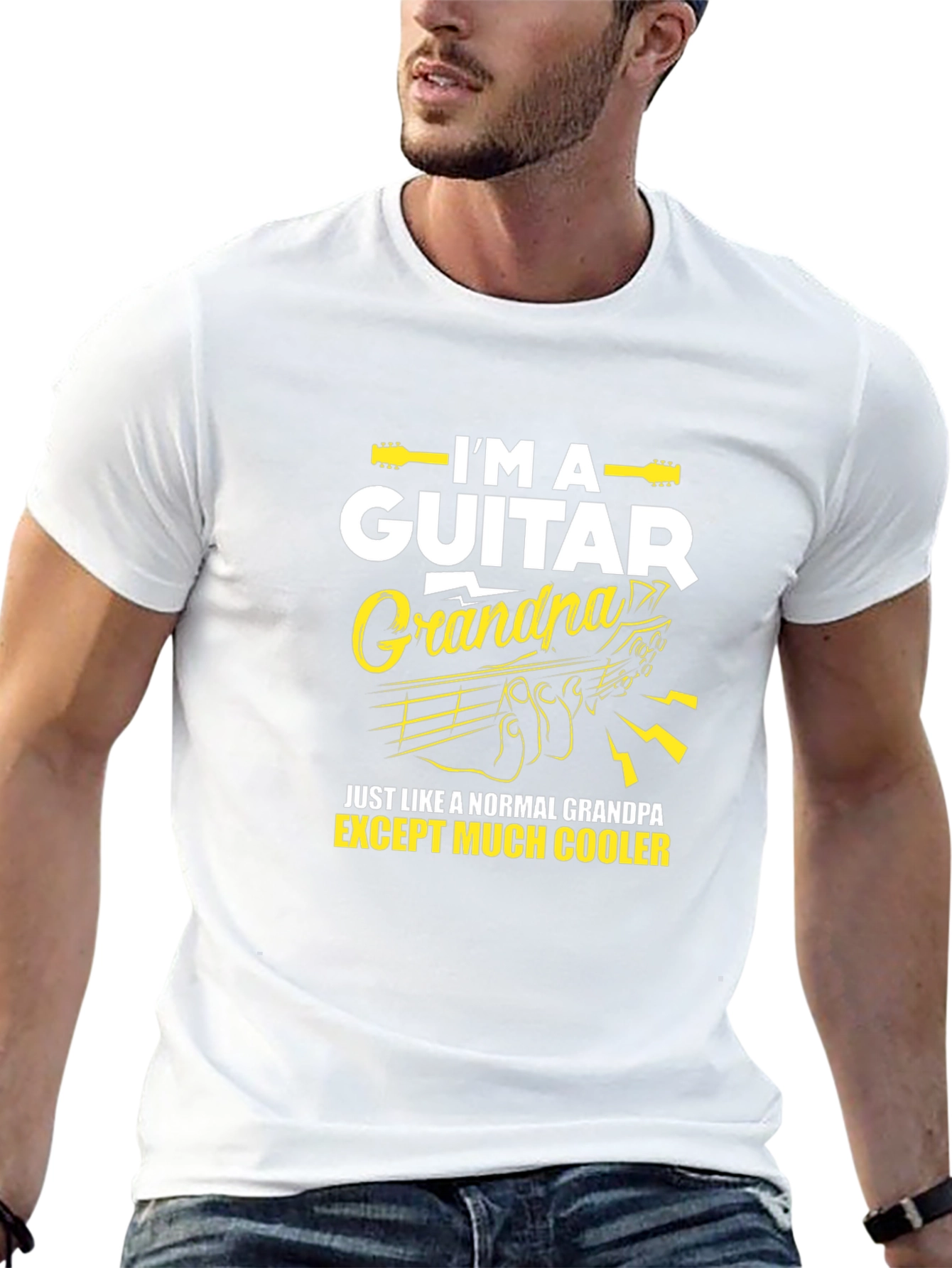 Guitar Grandpa T-Shirt Cool Grandfather Gift