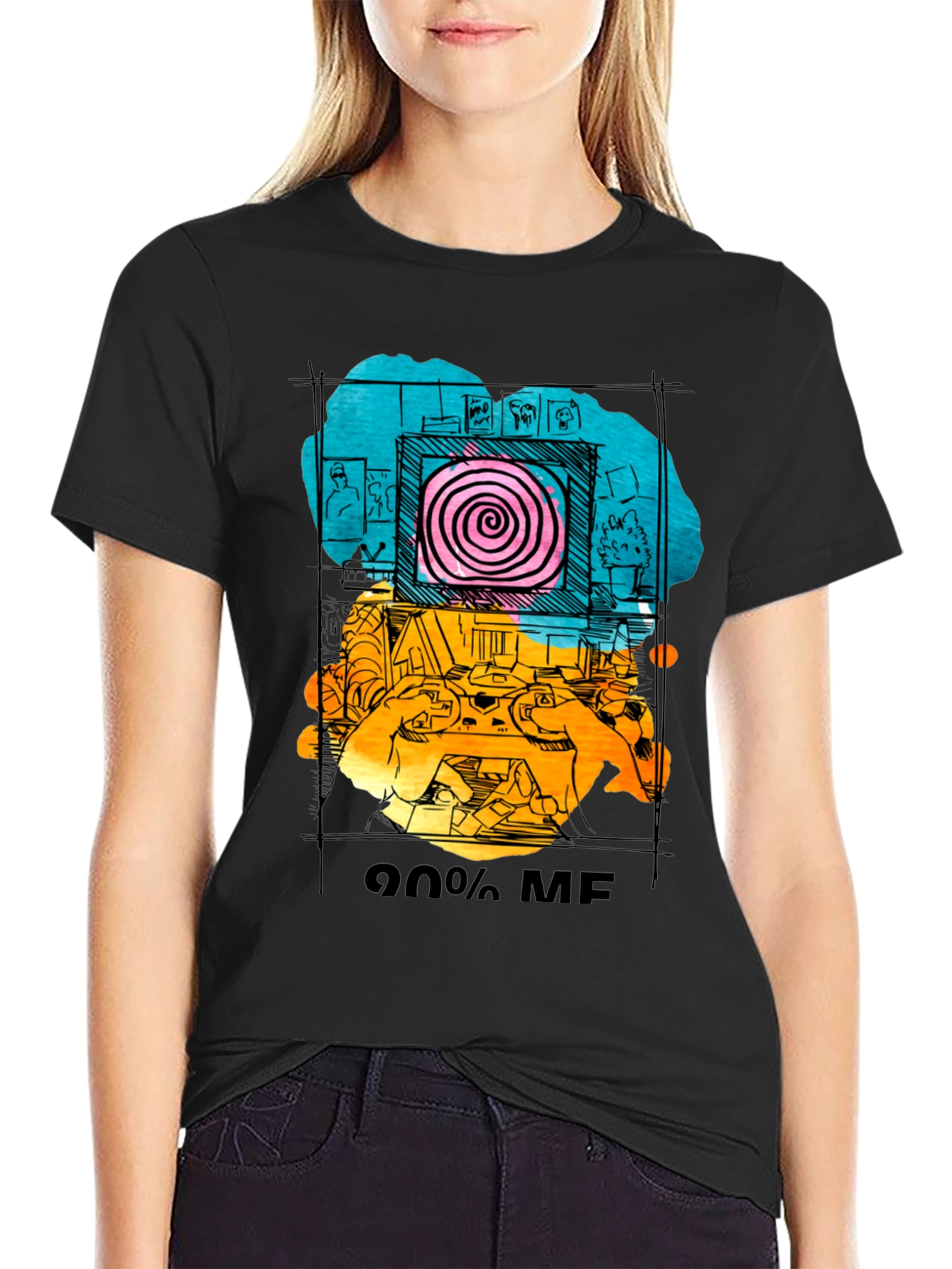 90% Me Graphic T-Shirt - Quirky Artistic Tee
