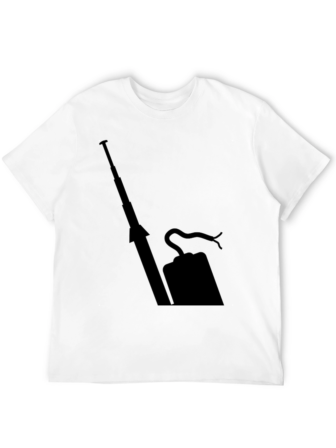 Mens Black T-Shirt with Abstract Print