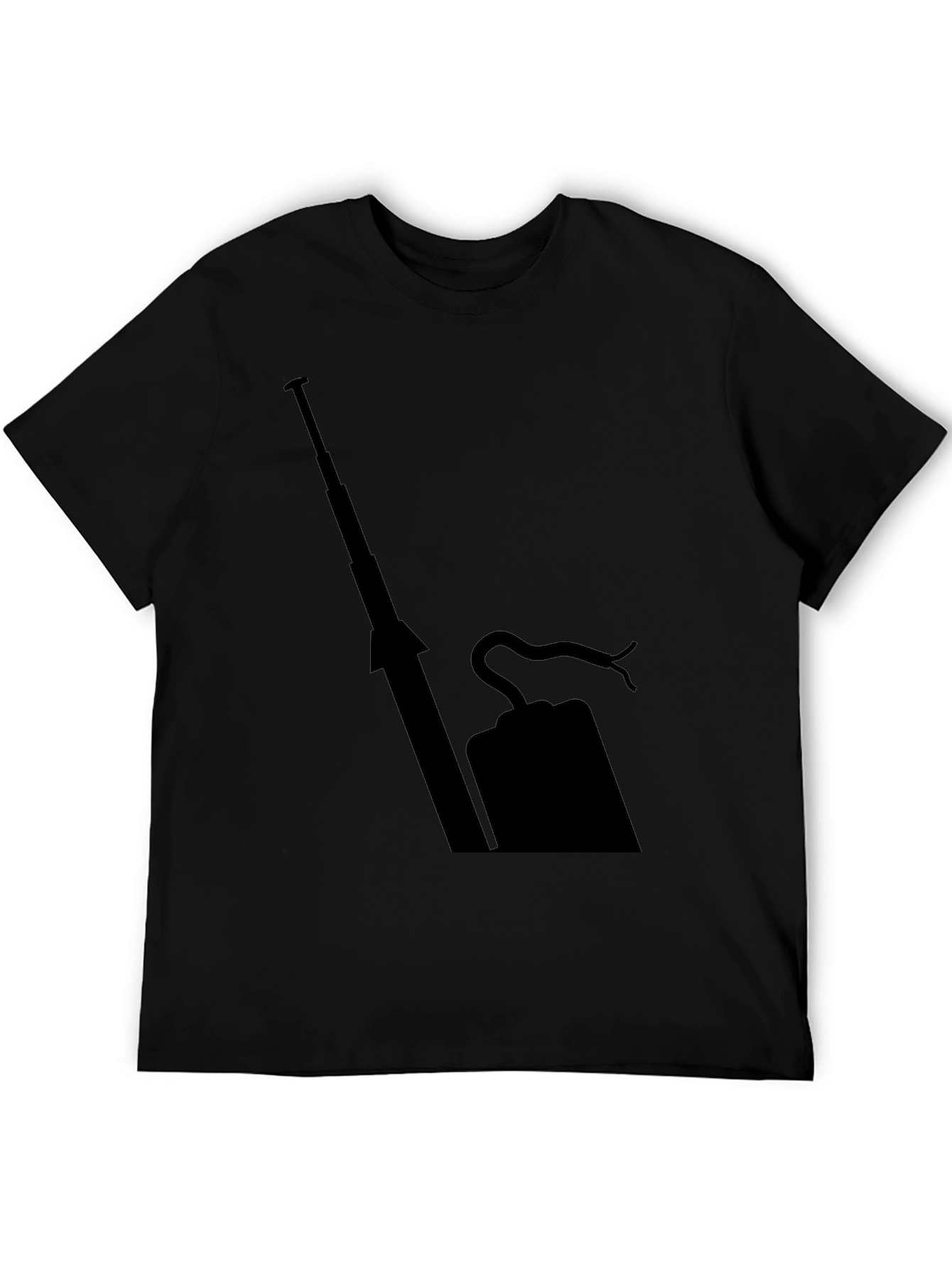 Mens Black T-Shirt with Abstract Print