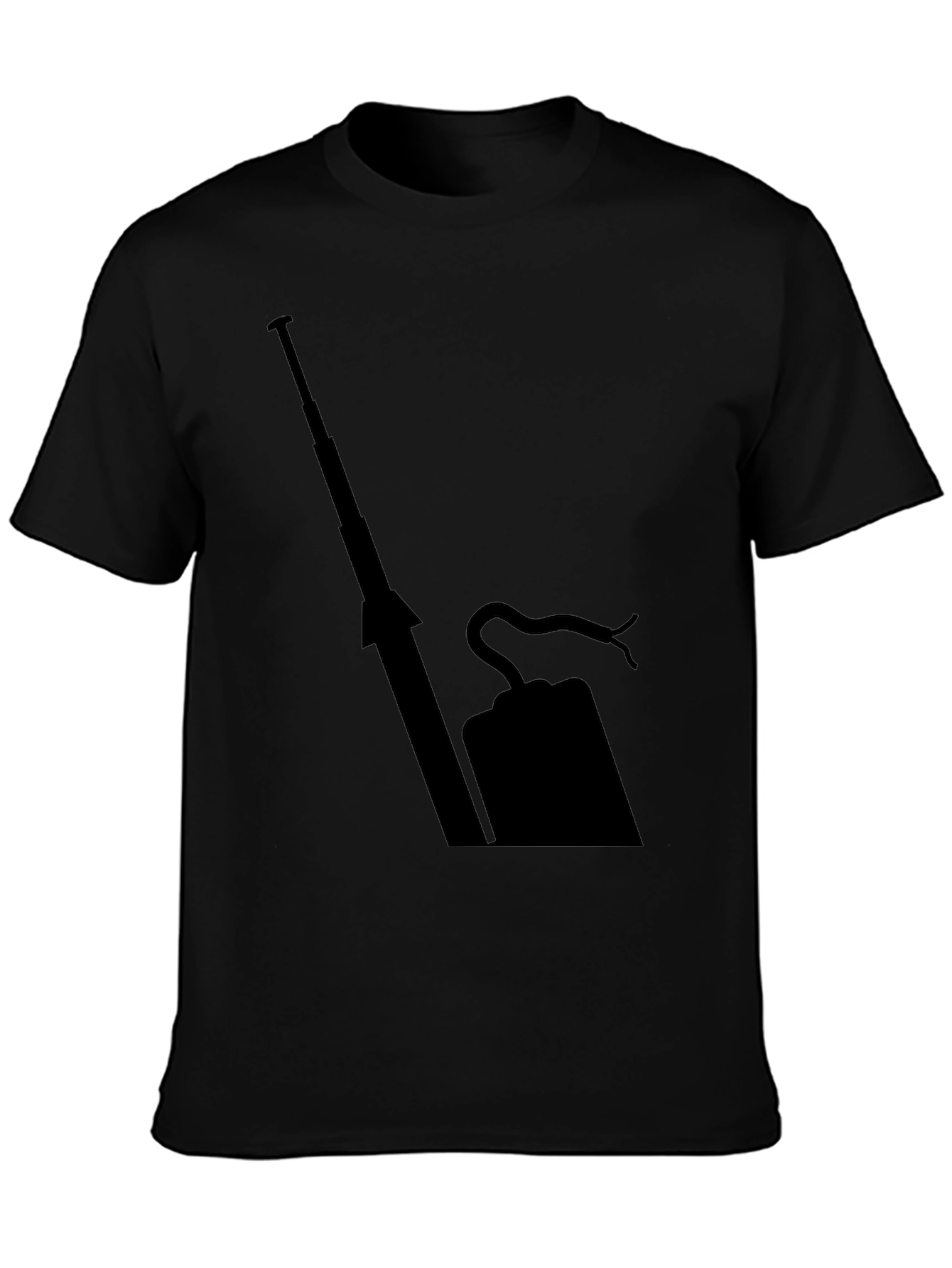Mens Black T-Shirt with Abstract Print