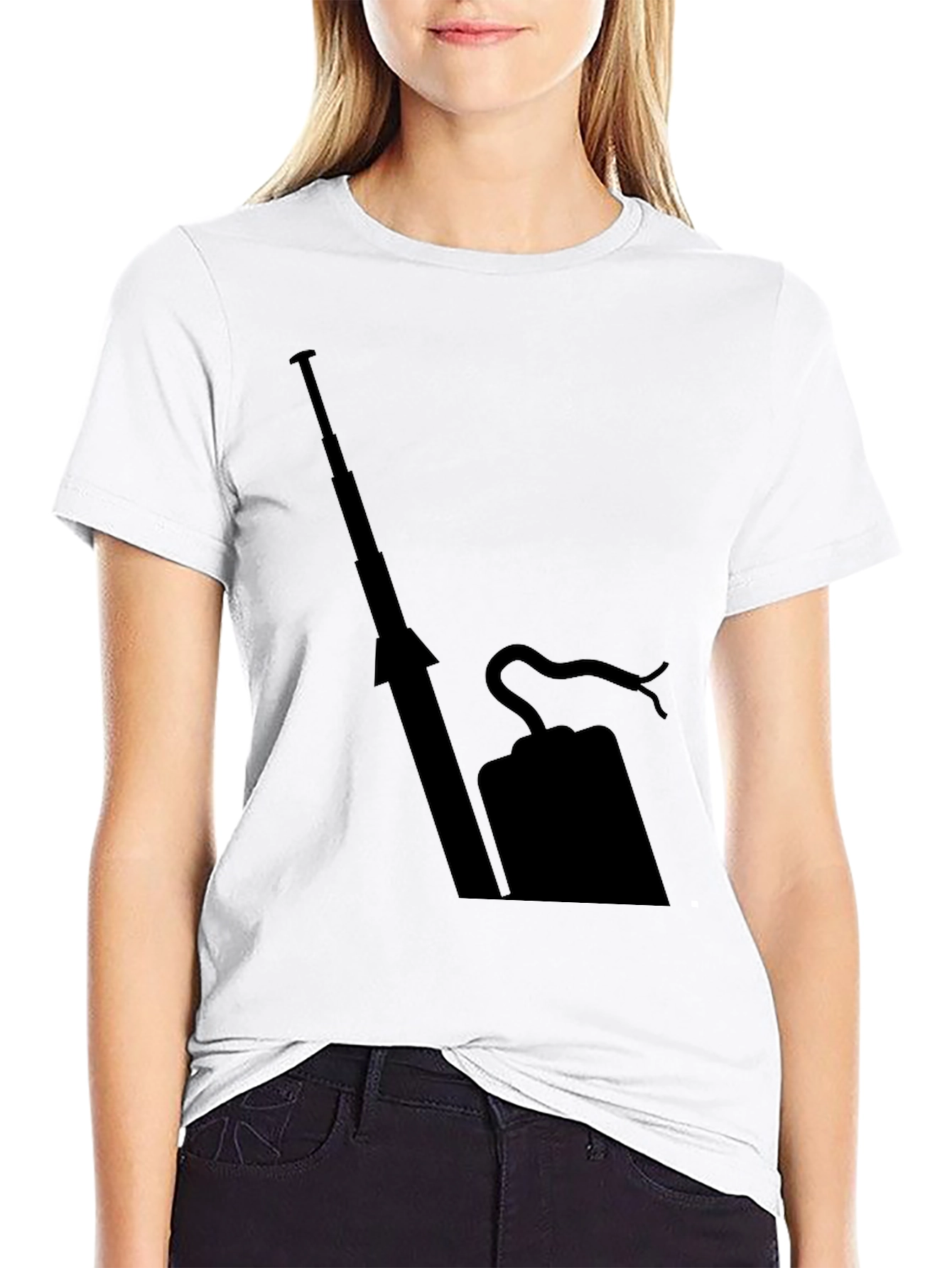 Mens Black T-Shirt with Abstract Print