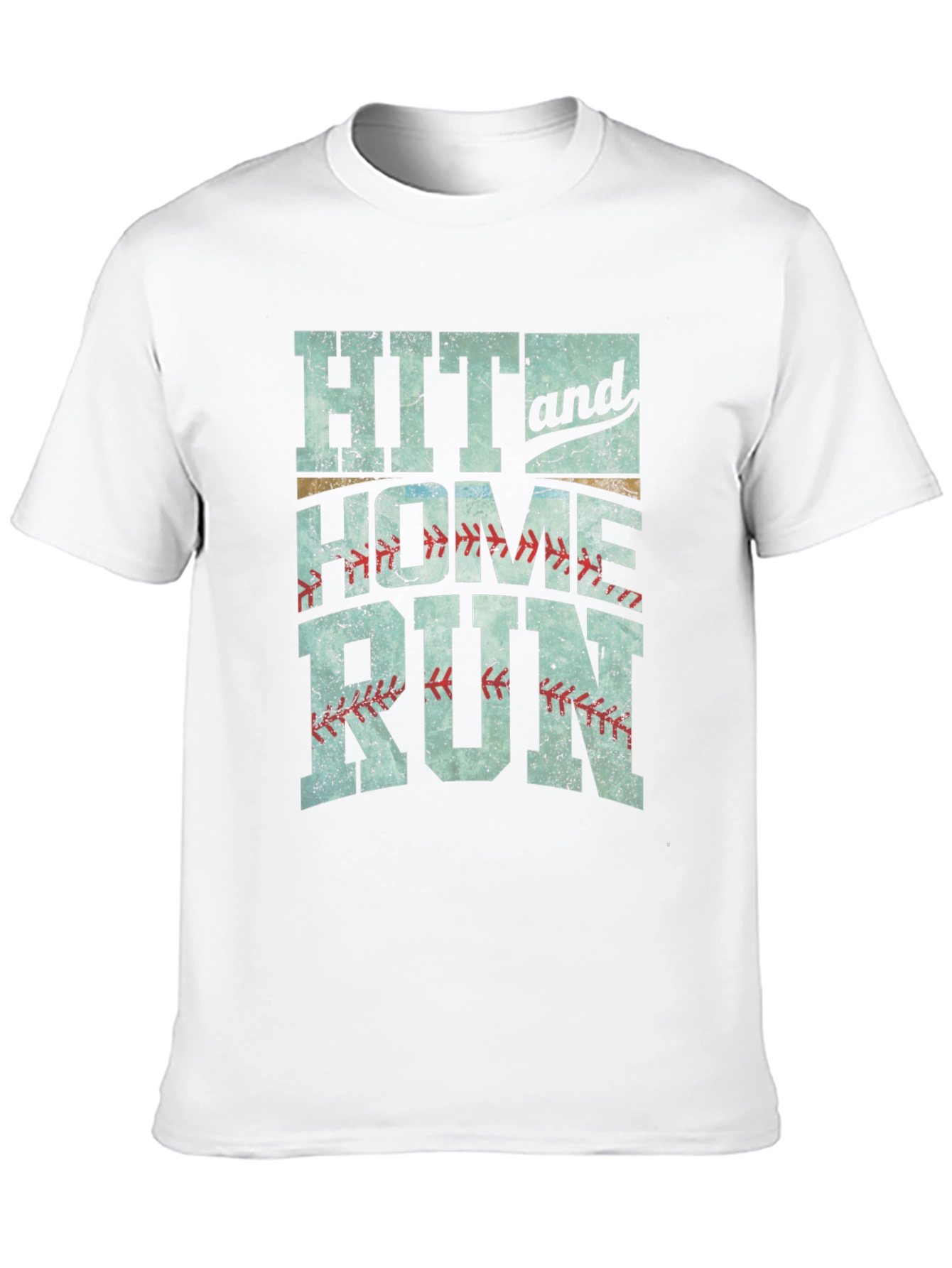 Hit and Home Run Graphic T-Shirt Baseball Tee