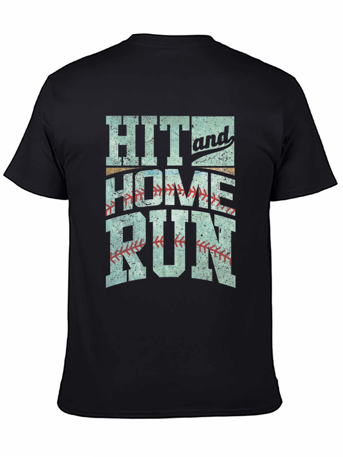 Hit and Home Run Graphic T-Shirt Baseball Tee
