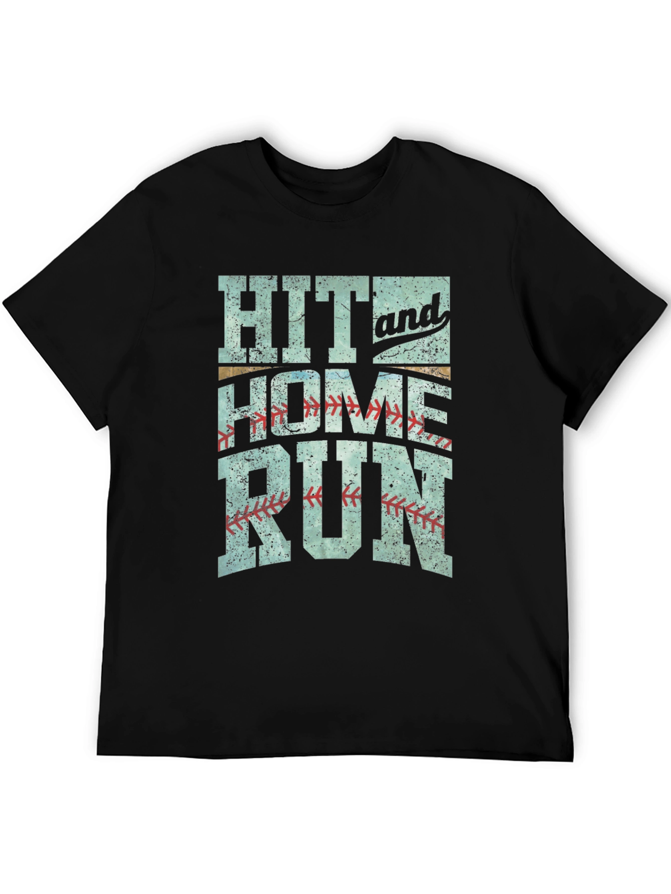 Hit and Home Run Graphic T-Shirt Baseball Tee