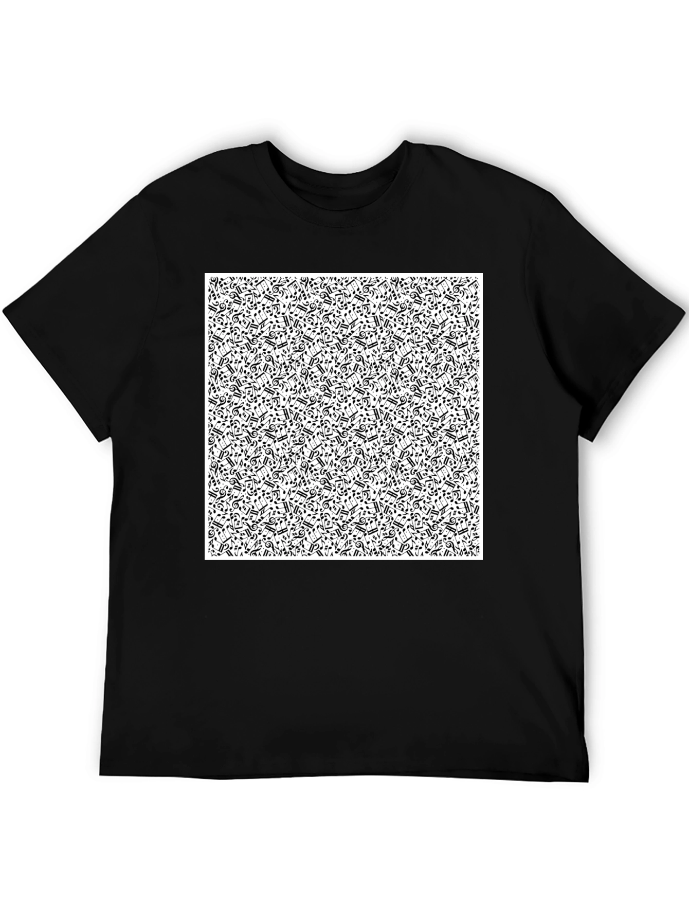 Musical Notes Black T-Shirt