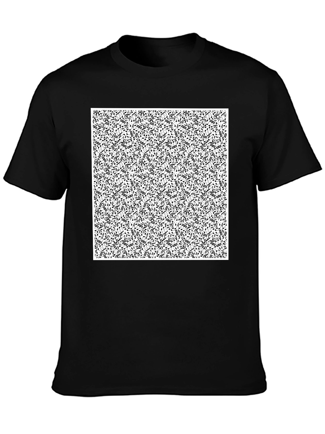 Musical Notes Black T-Shirt