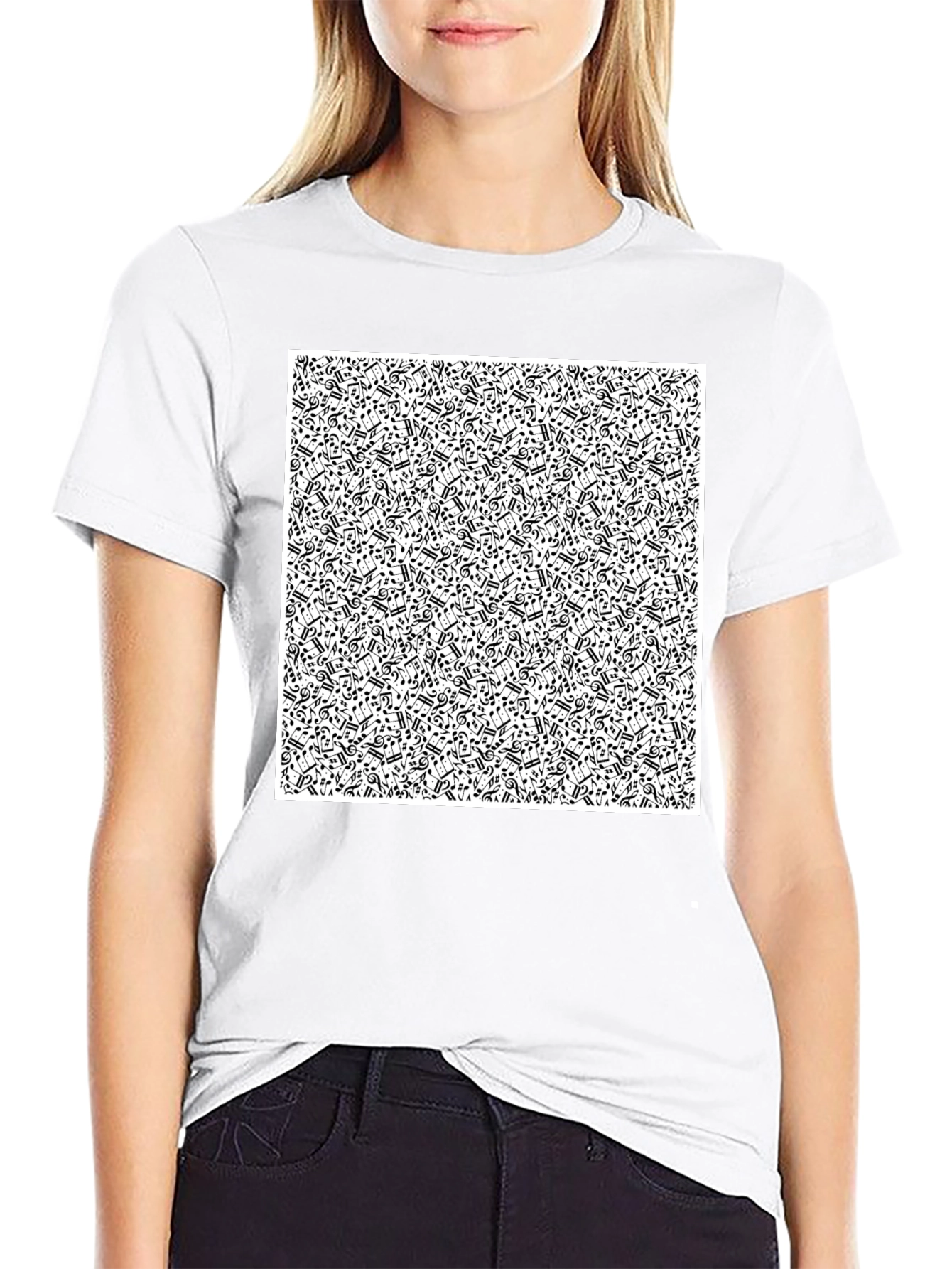 Musical Notes Black T-Shirt