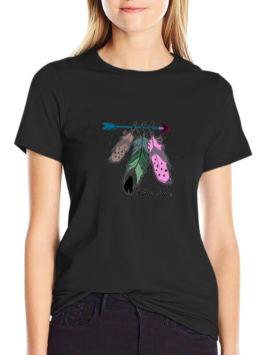 Boho Arrow Feather Graphic T-Shirt