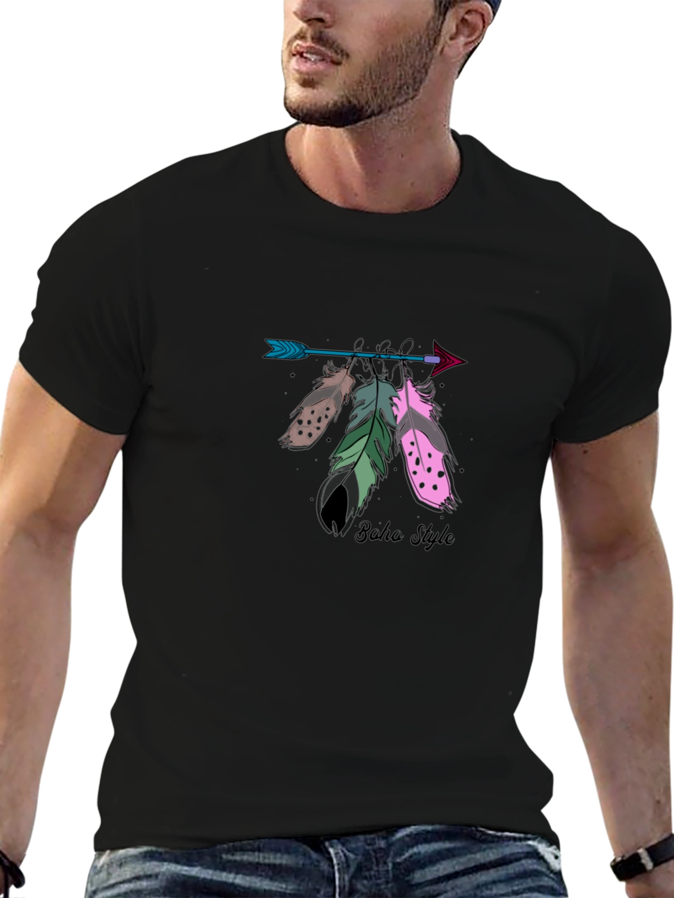 Boho Arrow Feather Graphic T-Shirt
