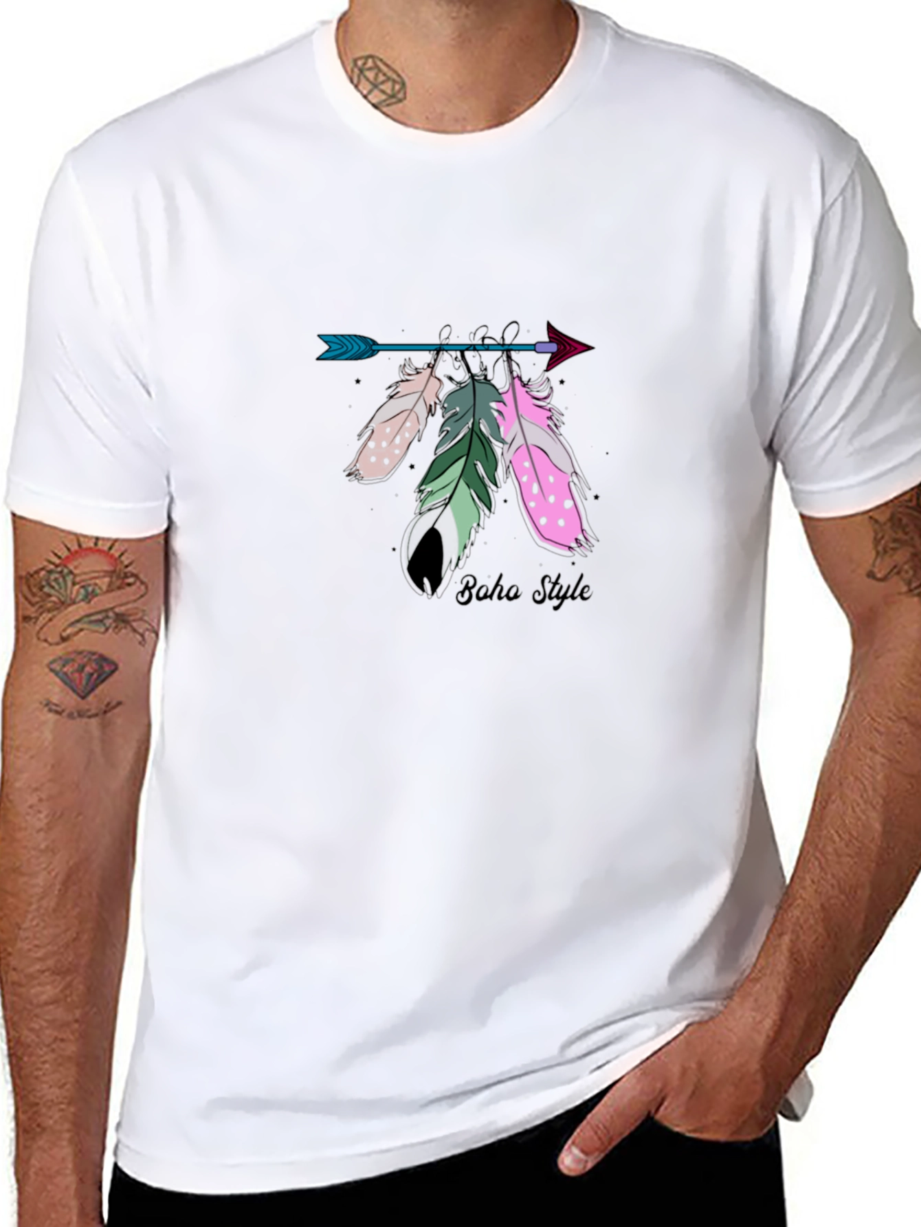 Boho Arrow Feather Graphic T-Shirt