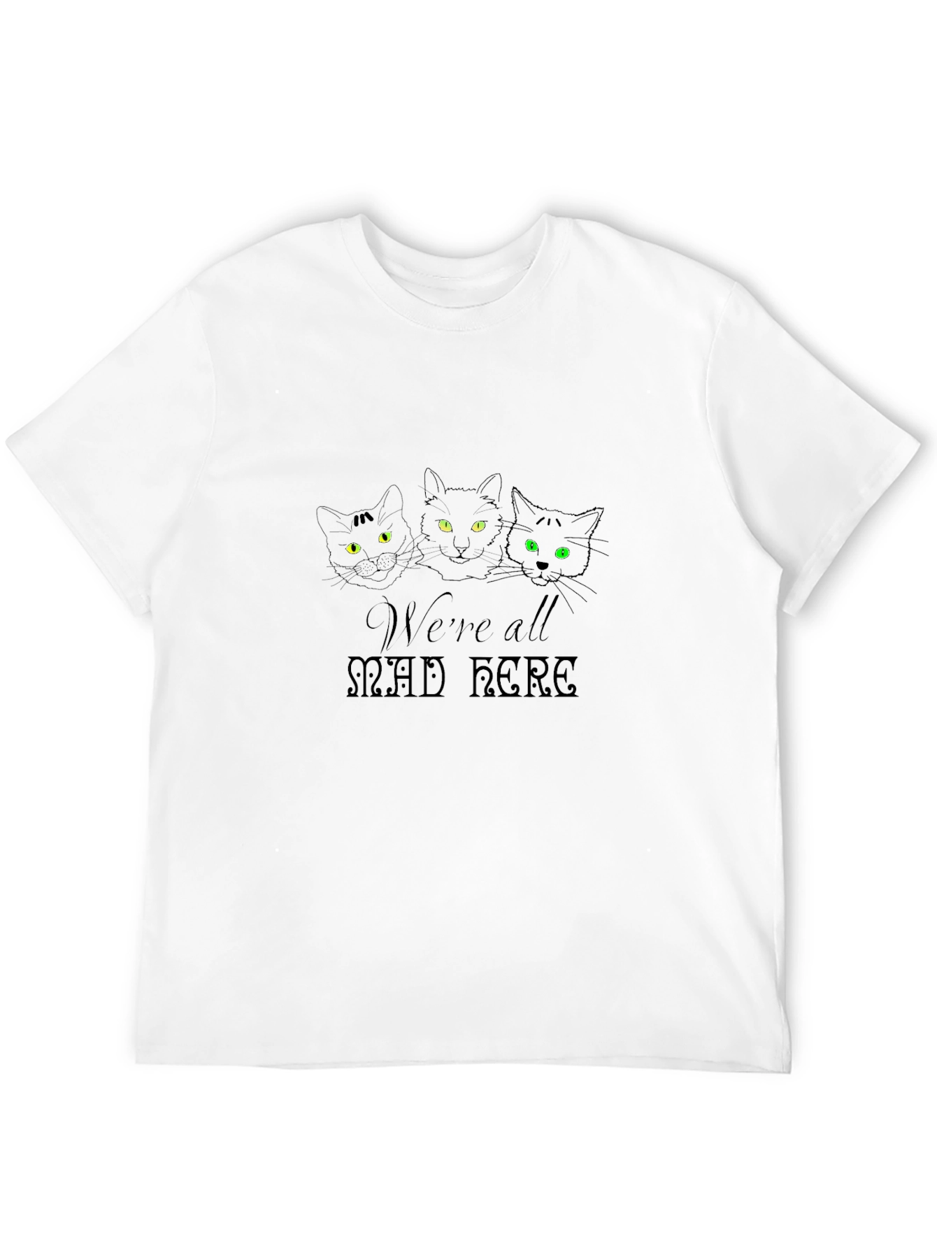 Were All Mad Here Black Cat T-Shirt