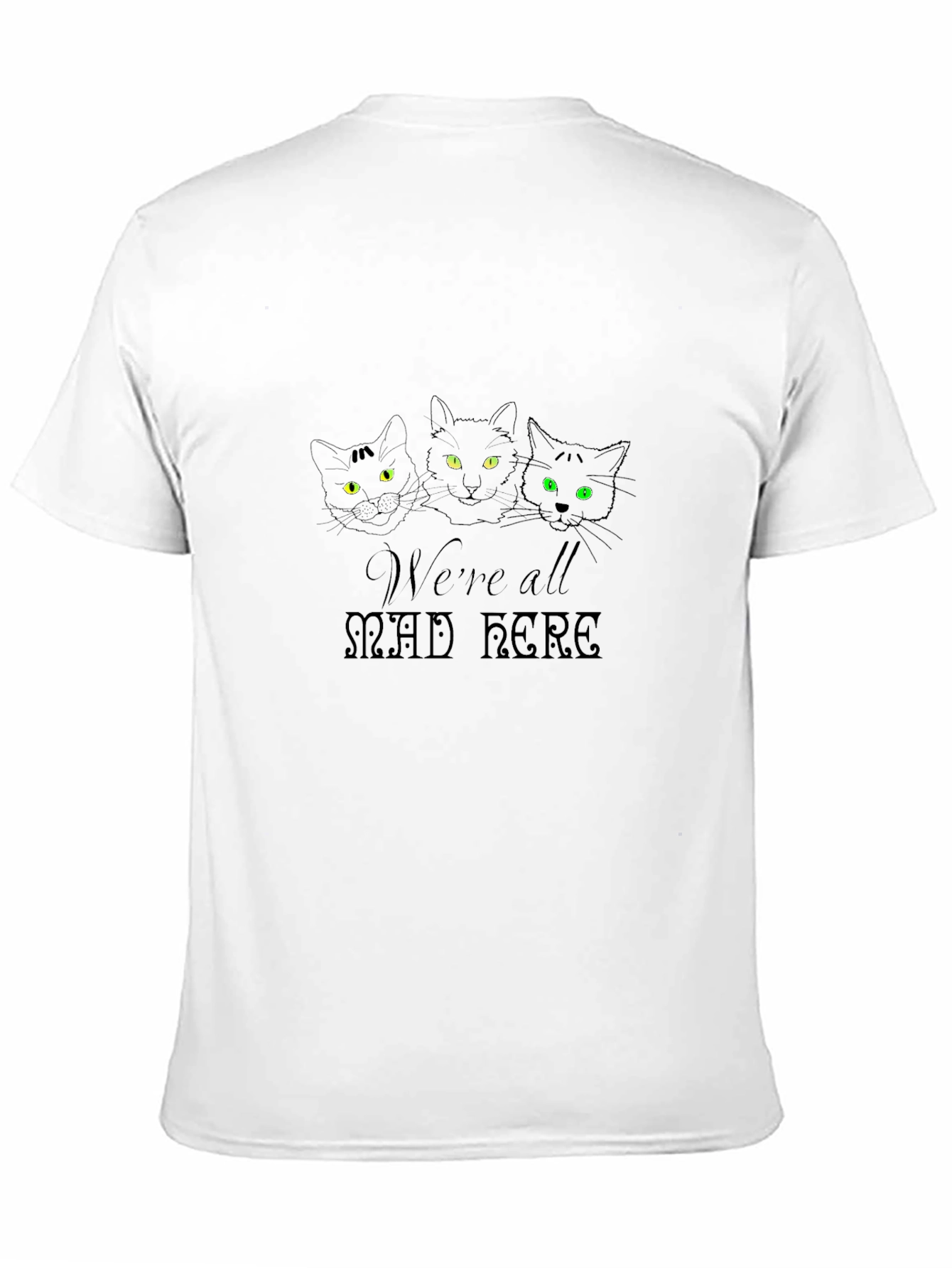 Were All Mad Here Black Cat T-Shirt