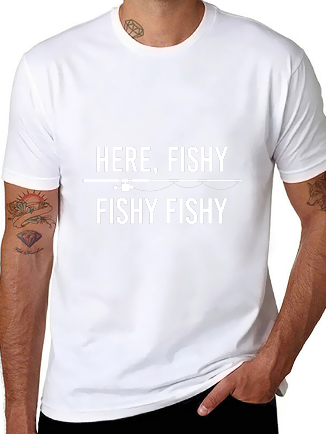 Here Fishy Fishy Fishing Tee