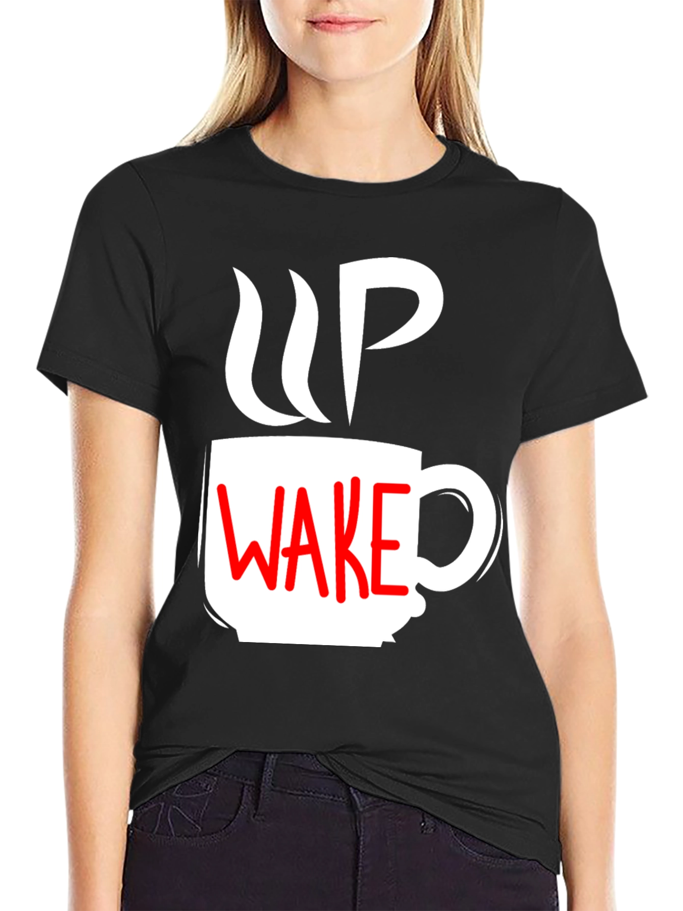 Wake Up Coffee Graphic Tee - Black