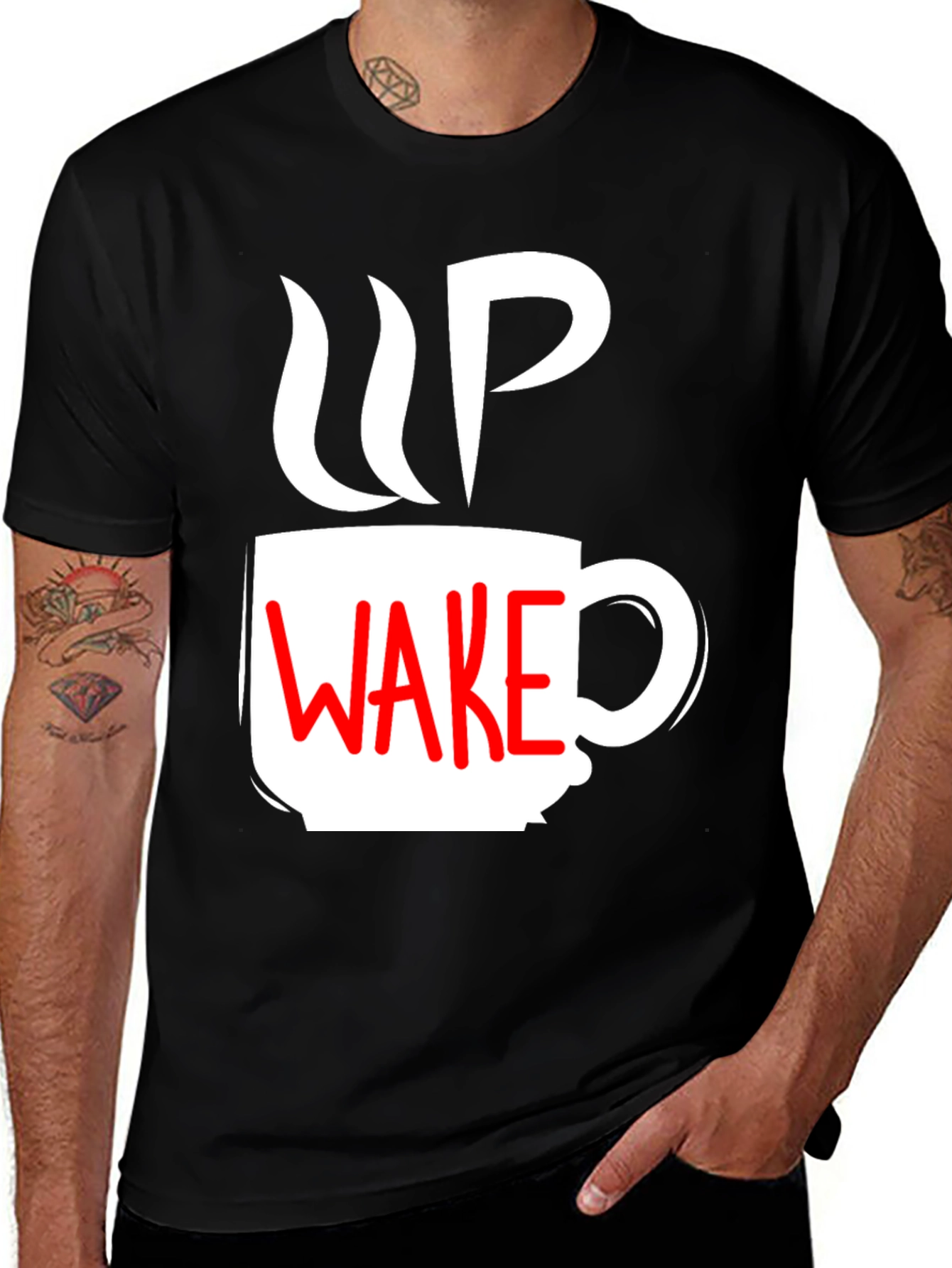 Wake Up Coffee Graphic Tee - Black