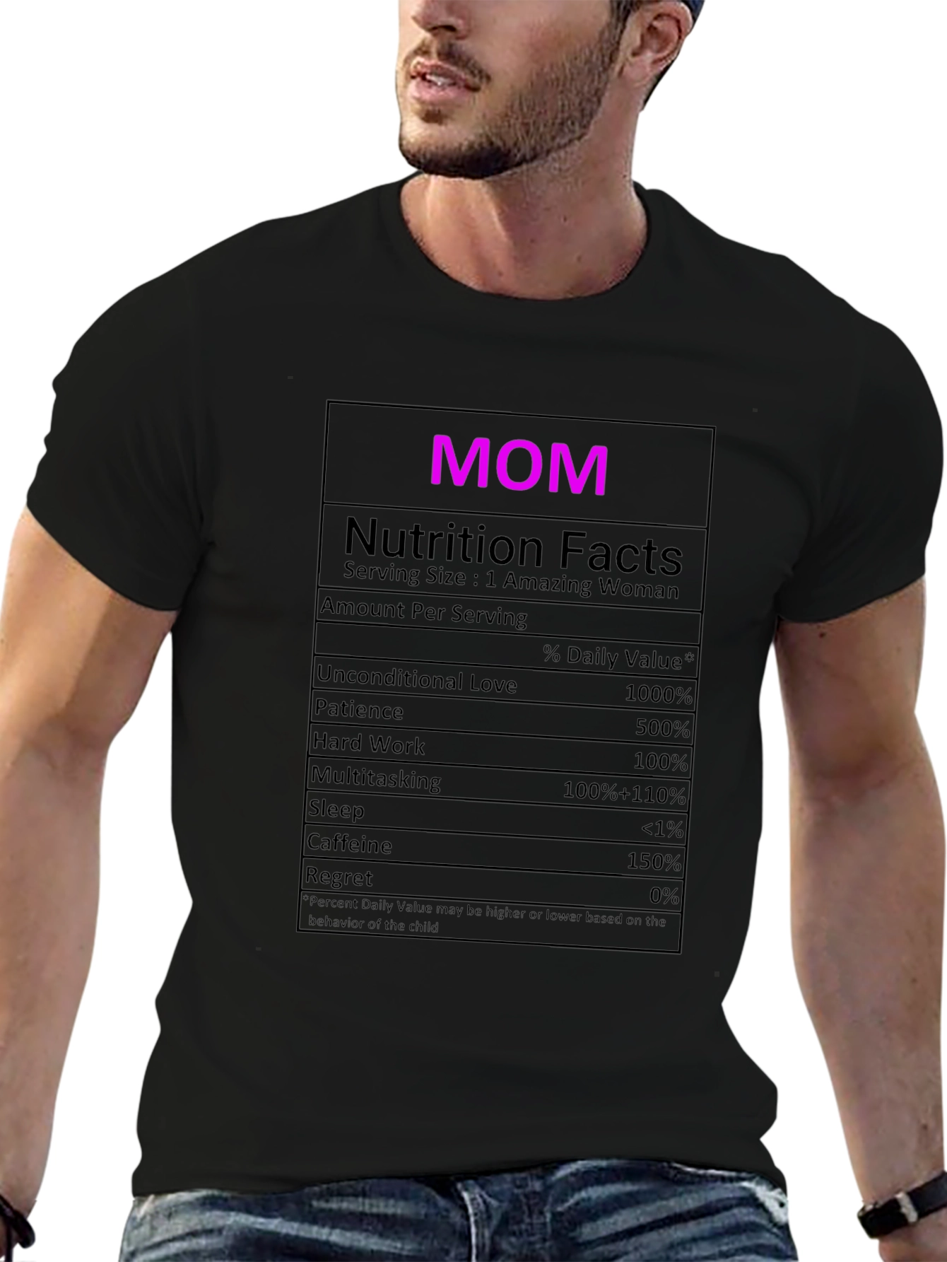 Mom Nutrition Facts Graphic T-Shirt - Novelty Tee