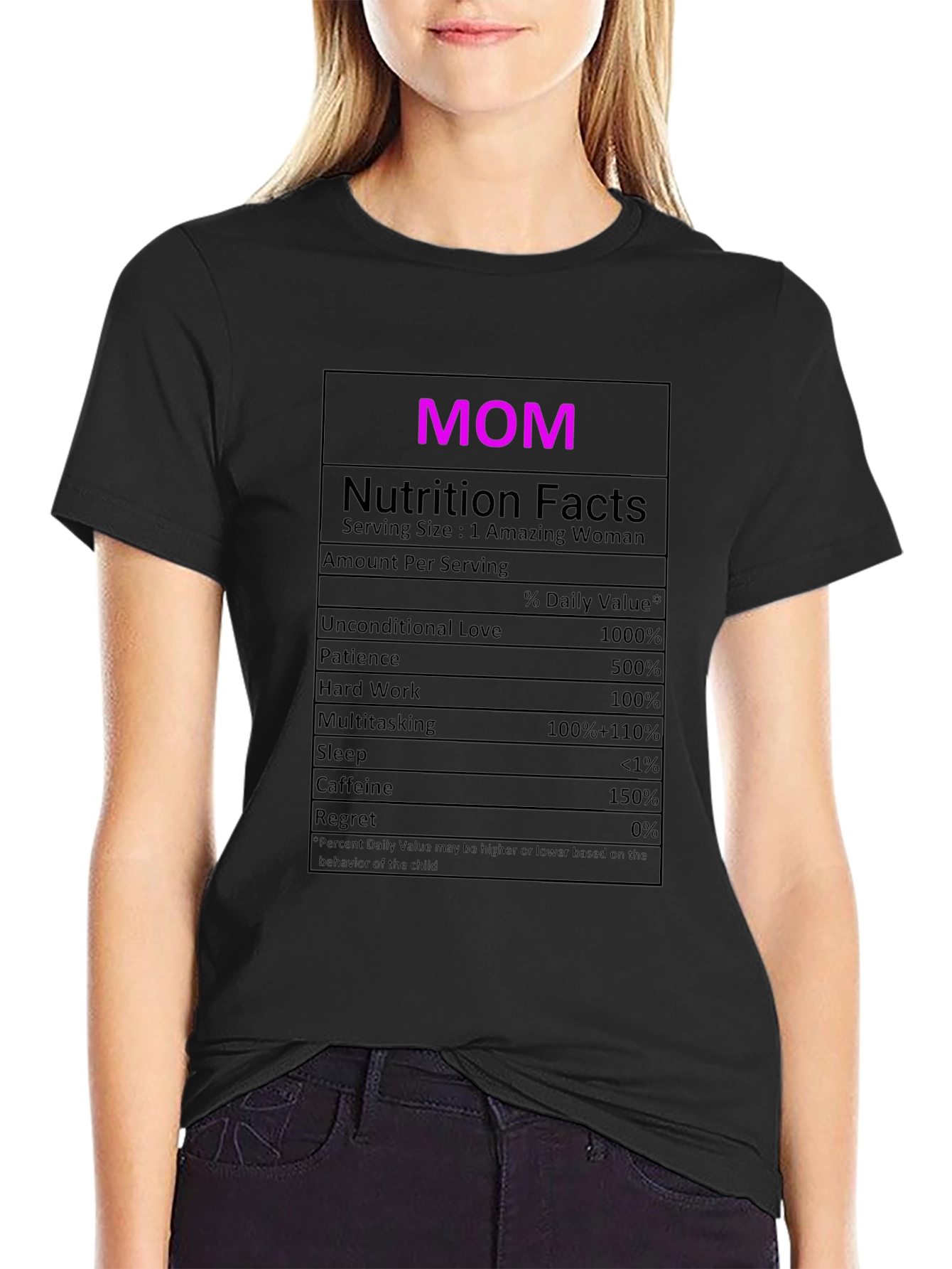 Mom Nutrition Facts Graphic T-Shirt - Novelty Tee