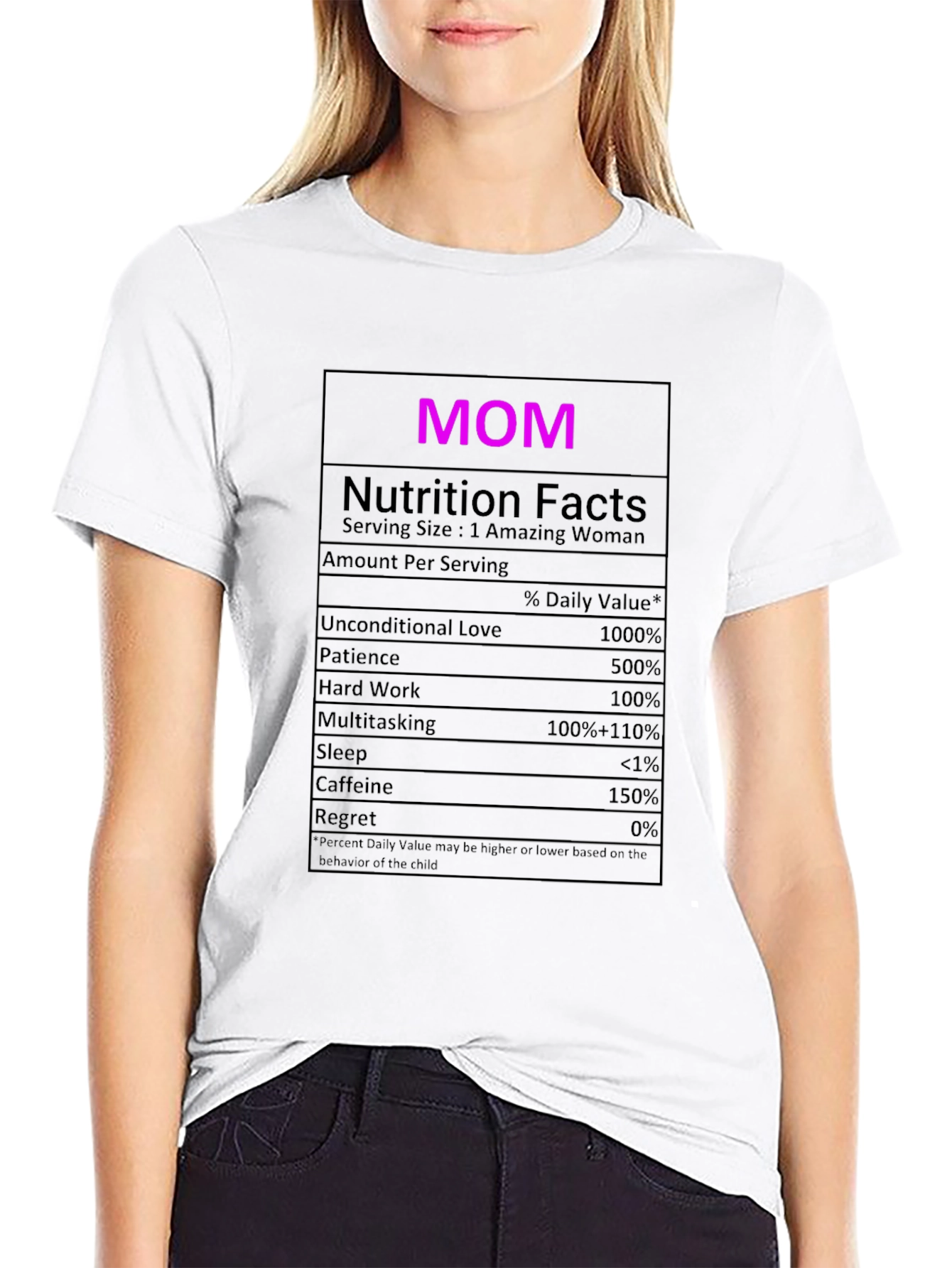 Mom Nutrition Facts Graphic T-Shirt - Novelty Tee