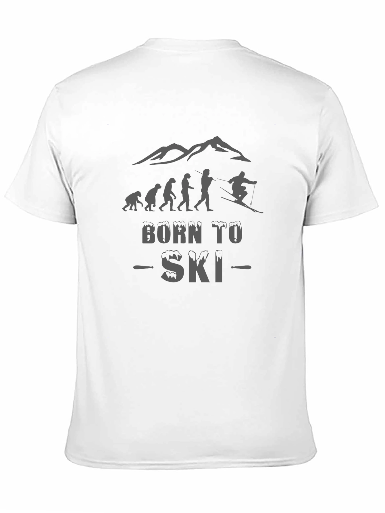 Born To Ski T-Shirt Skiing Evolution Tee