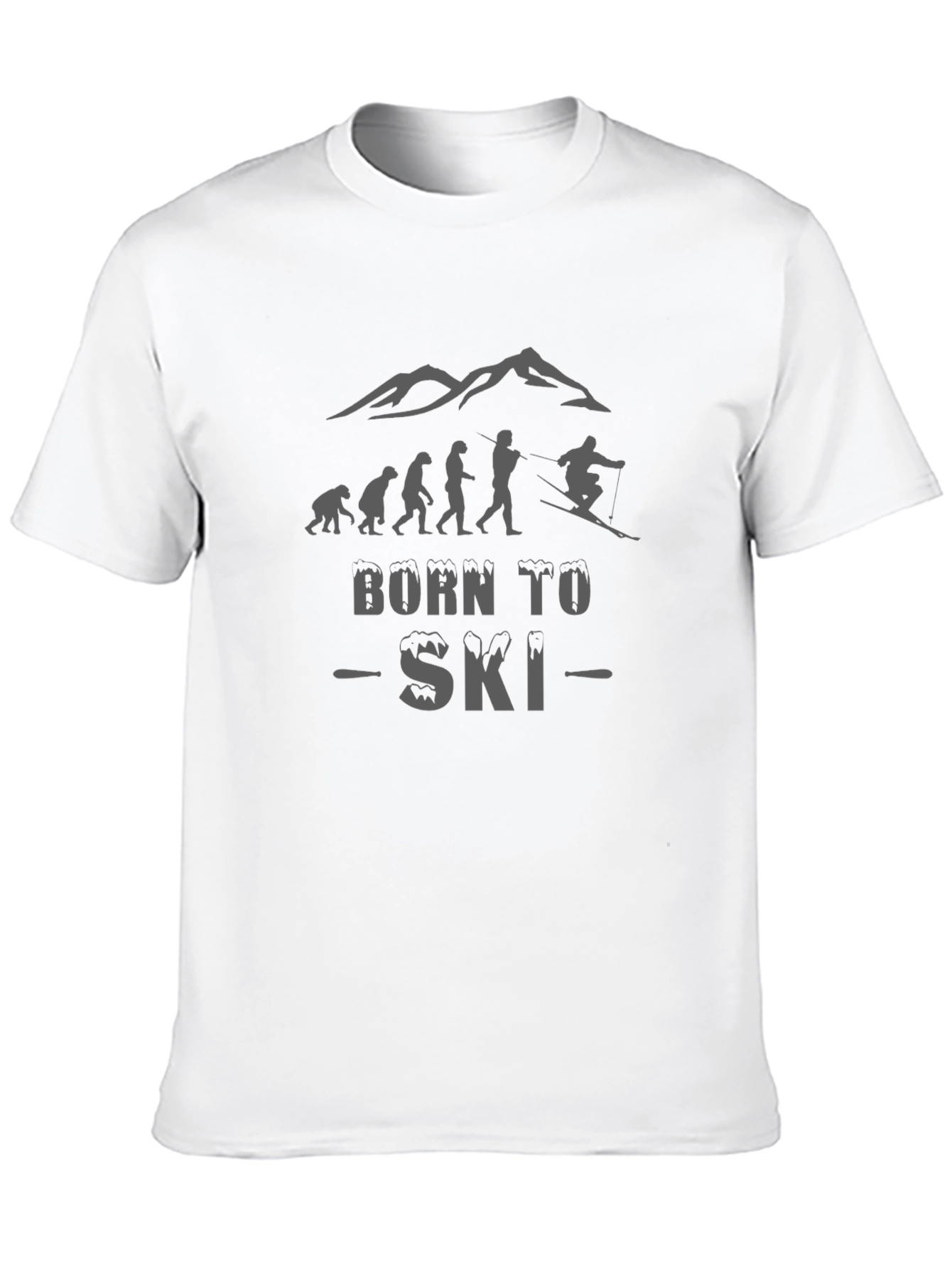 Born To Ski T-Shirt Skiing Evolution Tee