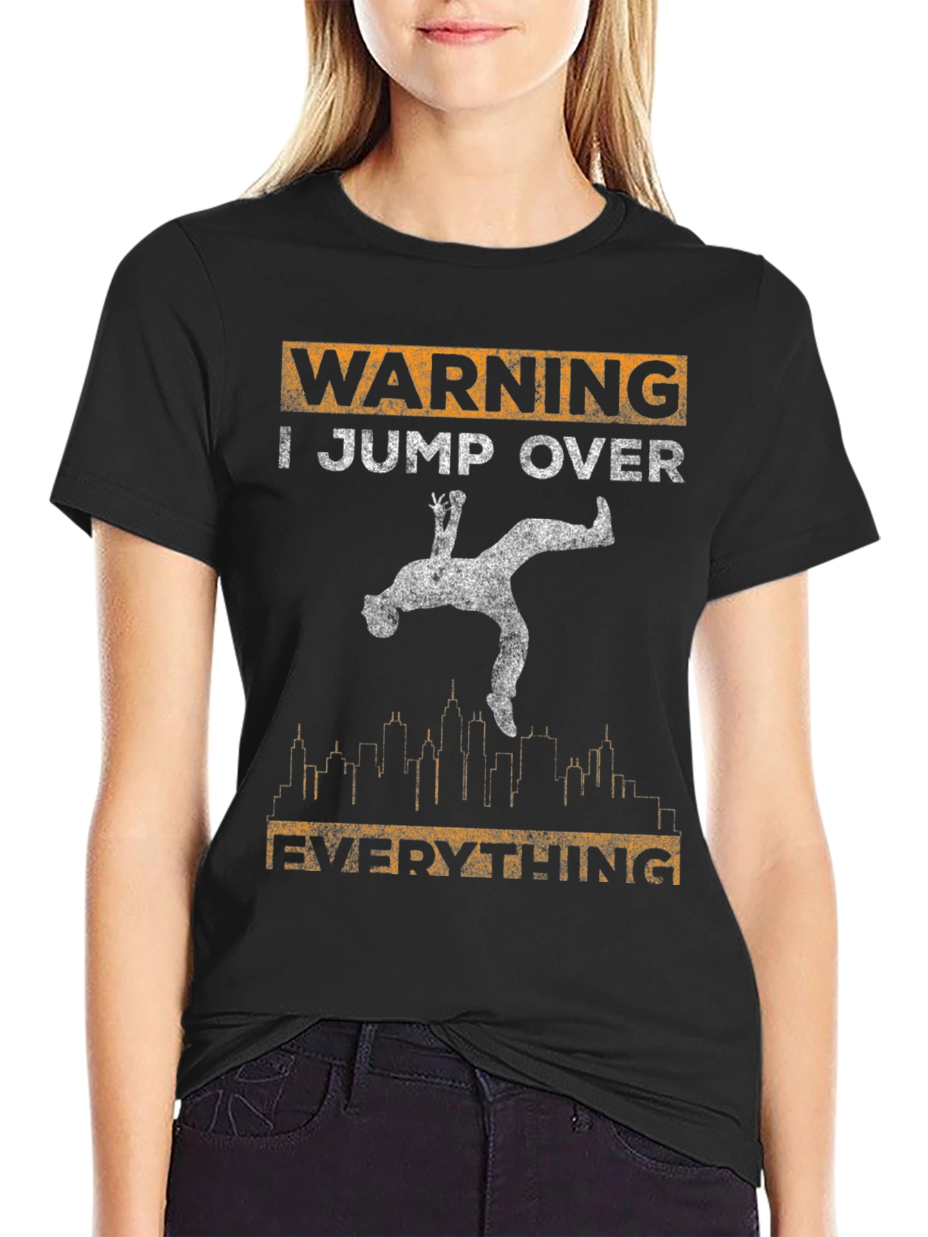 Warning I Jump Over Everything Graphic T-Shirt