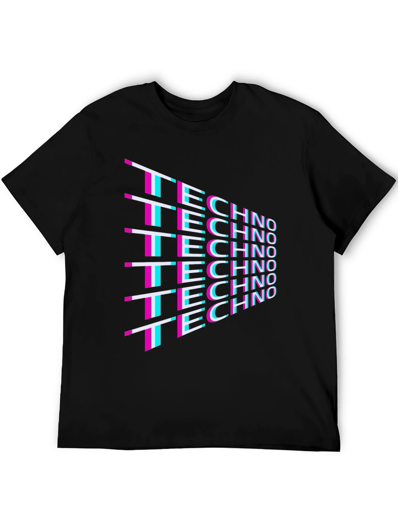 Techno Glitch T-Shirt - Retro 80s Rave Party Tee