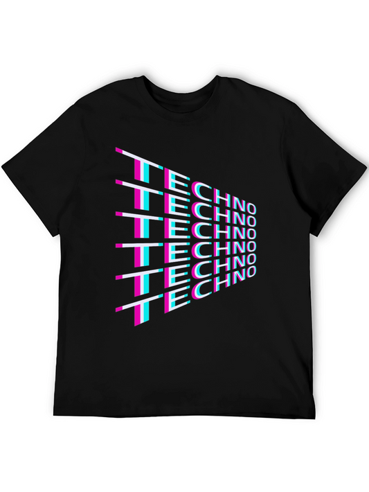 Techno Glitch T-Shirt - Retro 80s Rave Party Tee
