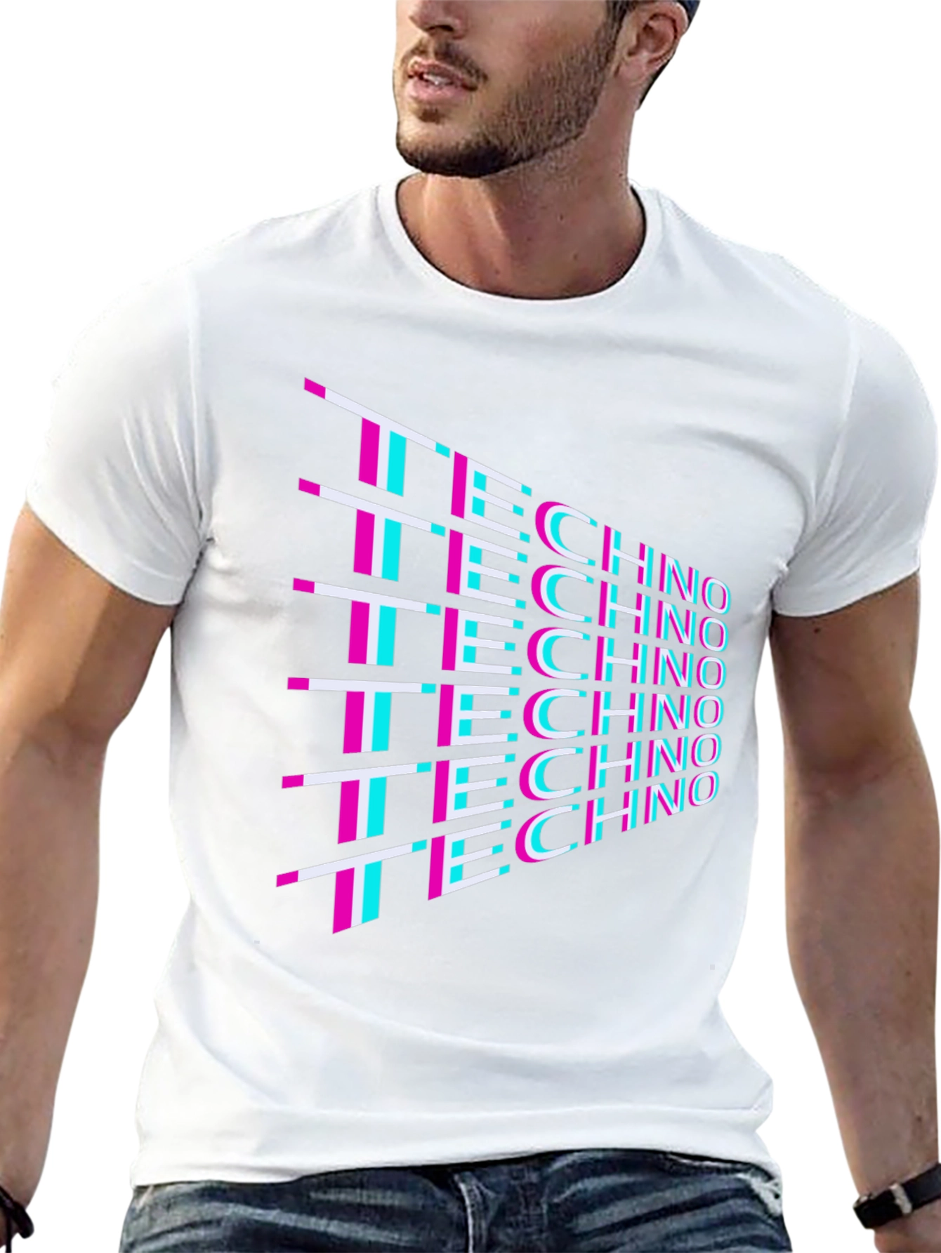 Techno Glitch T-Shirt - Retro 80s Rave Party Tee