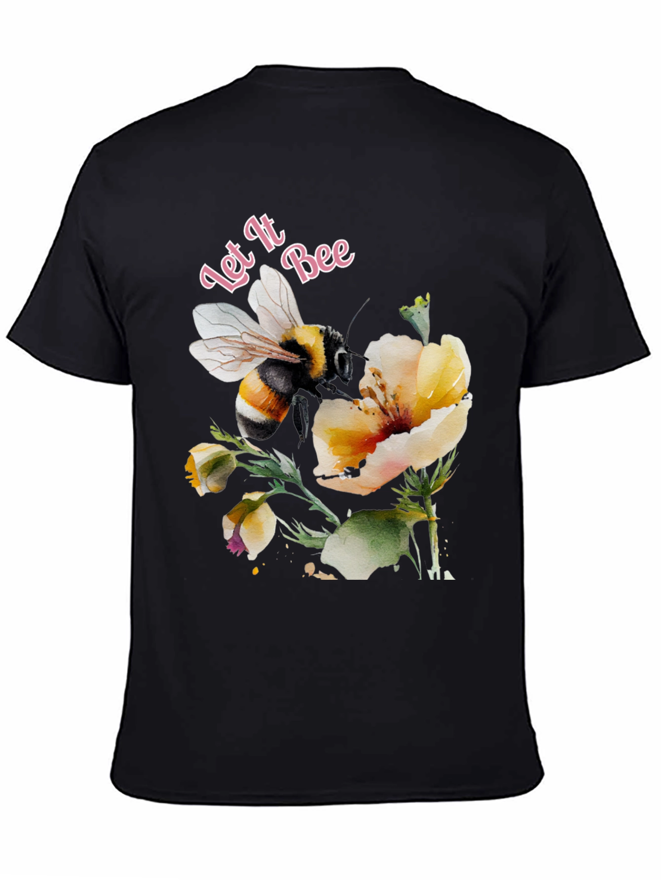 Let It Bee Graphic Tee - Black Cotton T-Shirt