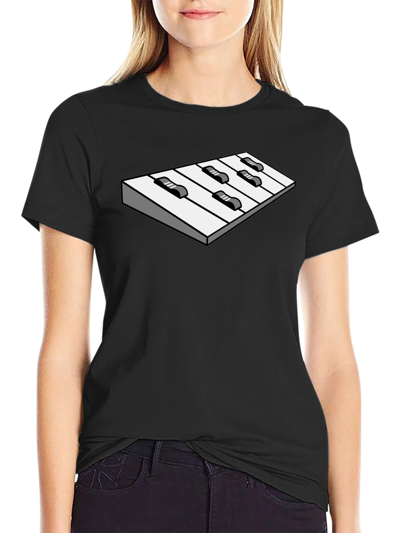 Optical Illusion Keyboard Graphic Tee - Cool Unique Design