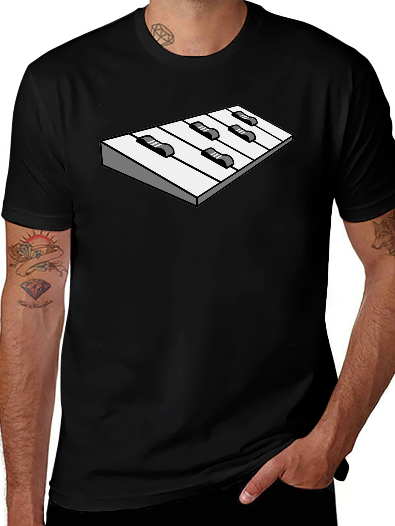 Optical Illusion Keyboard Graphic Tee - Cool Unique Design