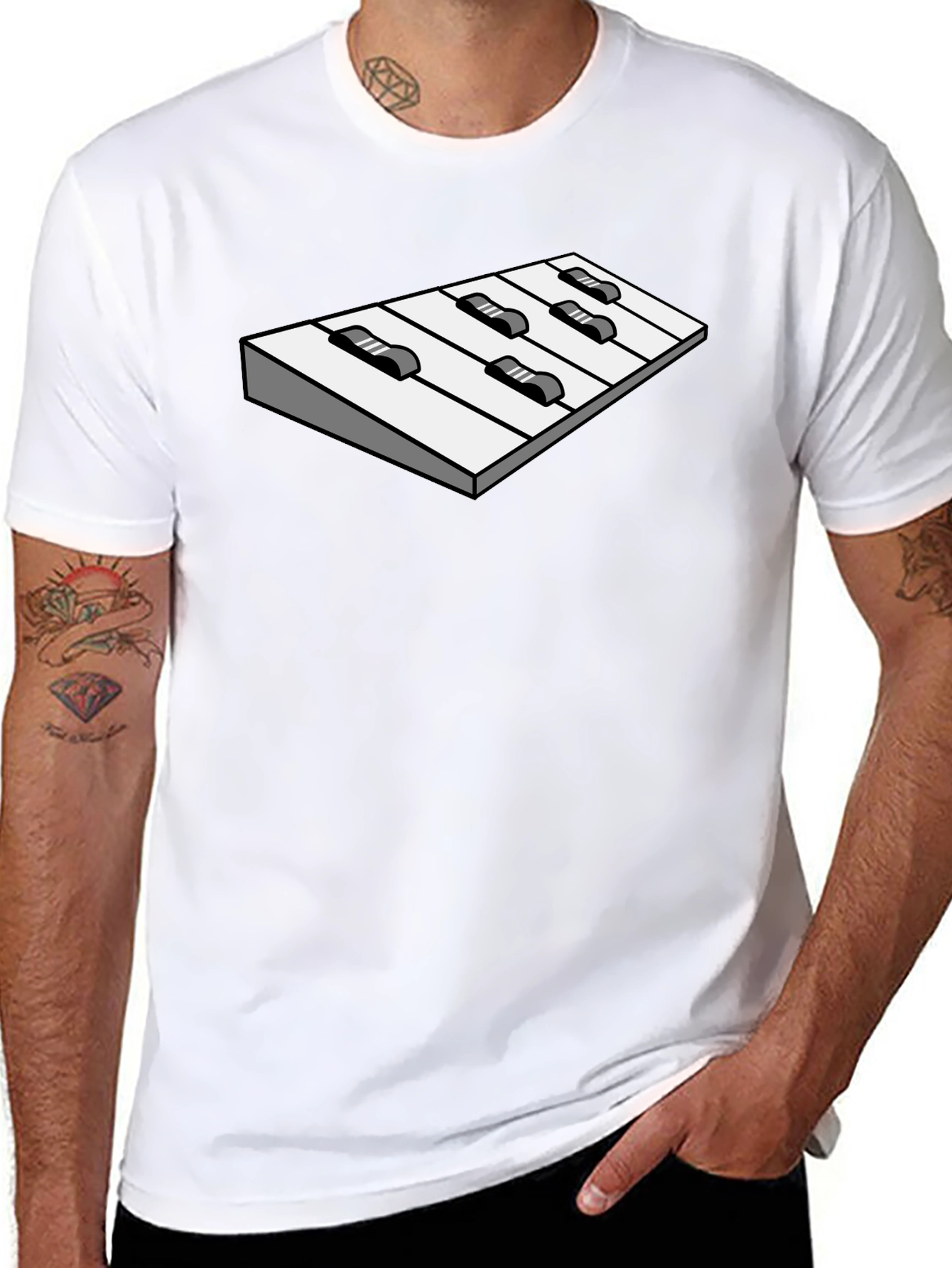 Optical Illusion Keyboard Graphic Tee - Cool Unique Design