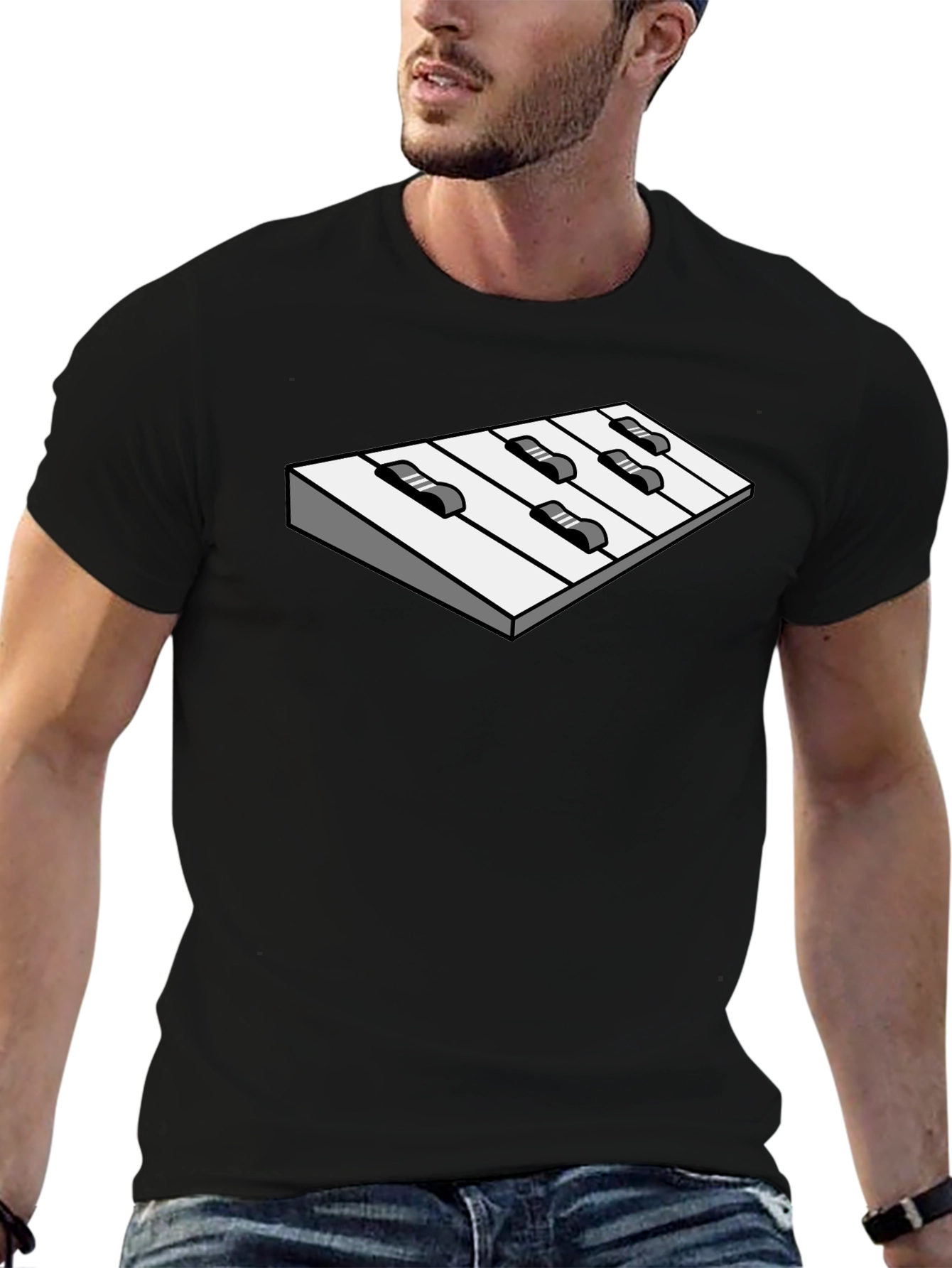 Optical Illusion Keyboard Graphic Tee - Cool Unique Design