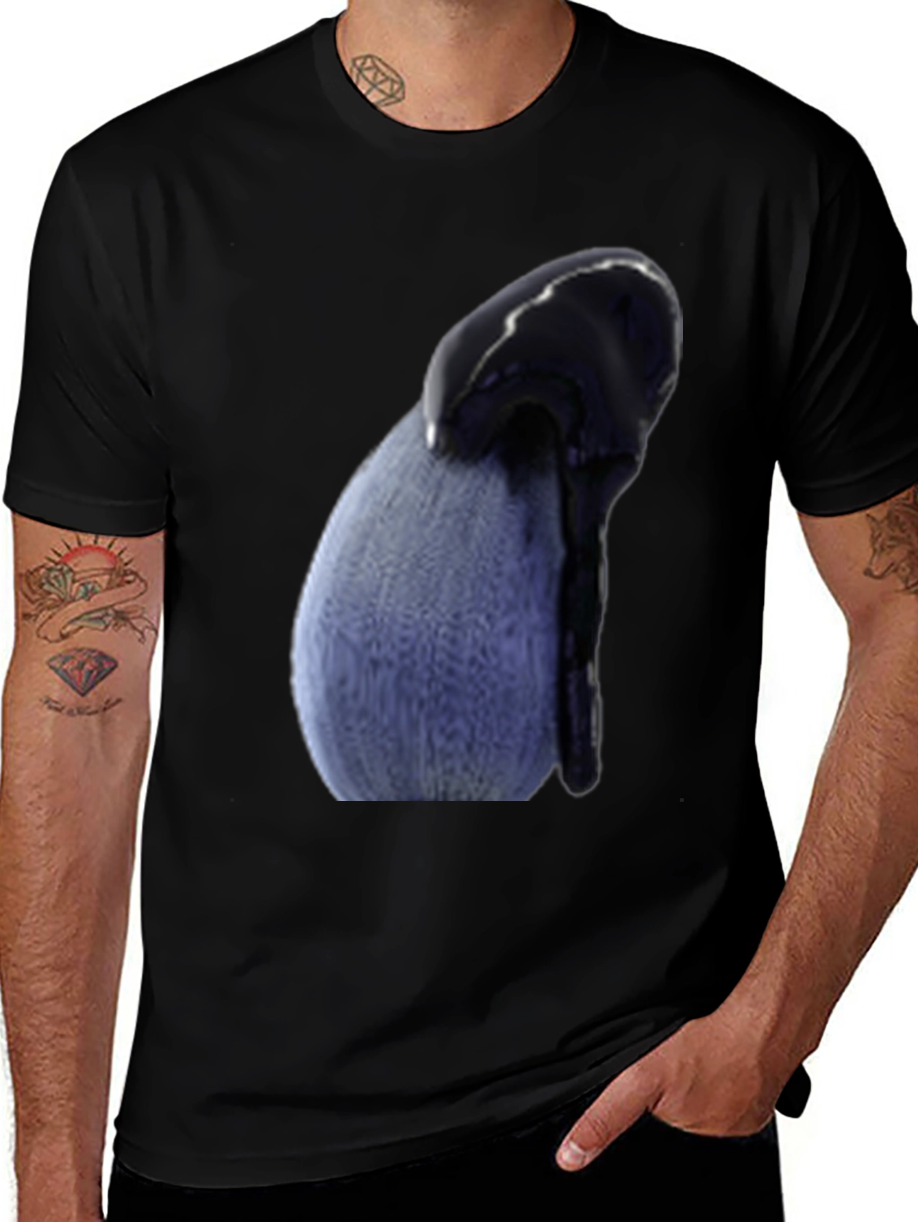 Unique Egg & Dripping Paint Graphic Tee