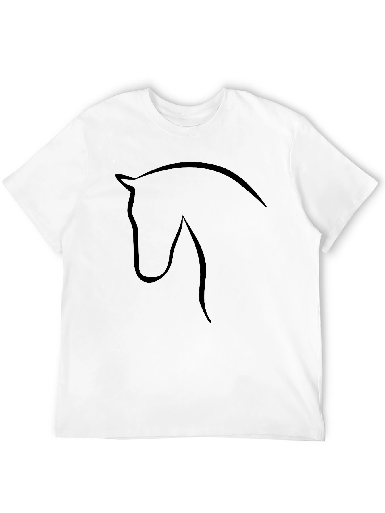 Horse Silhouette Graphic Tee - Black Cotton T-Shirt