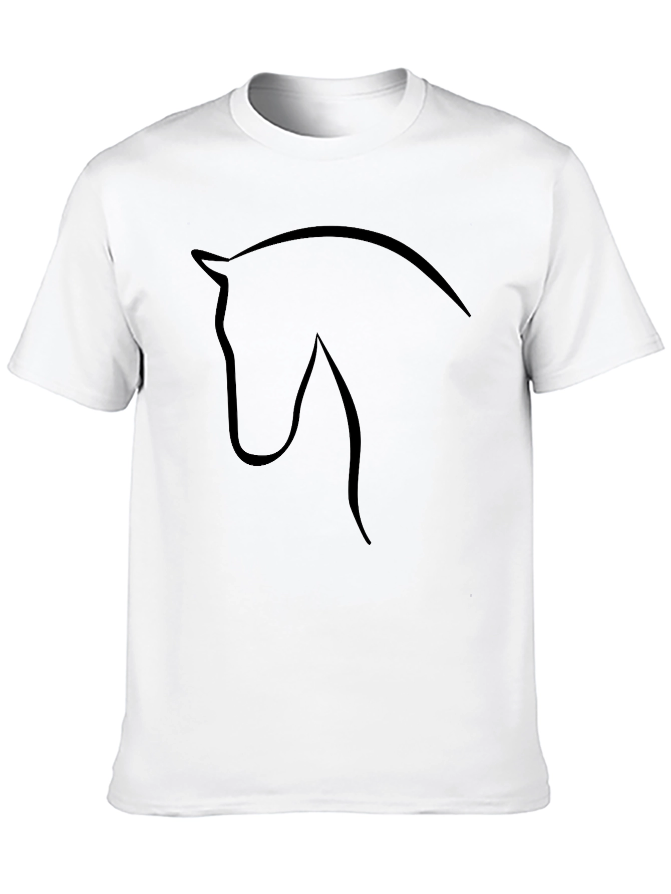 Horse Silhouette Graphic Tee - Black Cotton T-Shirt
