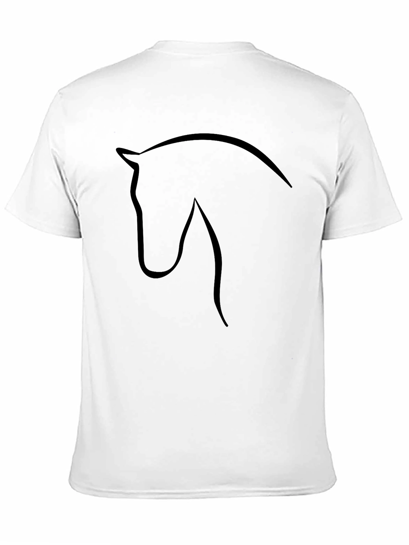 Horse Silhouette Graphic Tee - Black Cotton T-Shirt