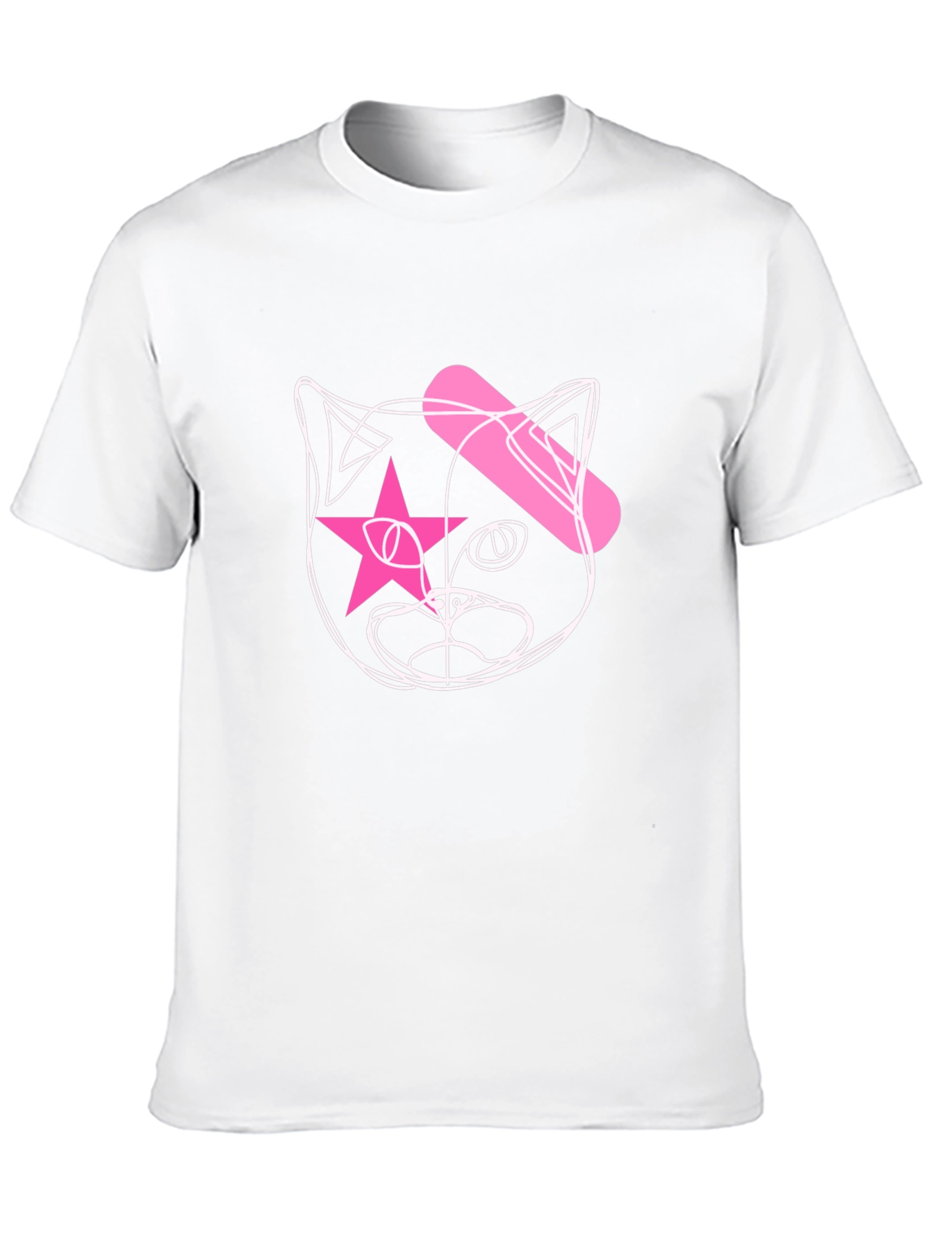 Cool Cat Star Eye Graphic Black T-Shirt