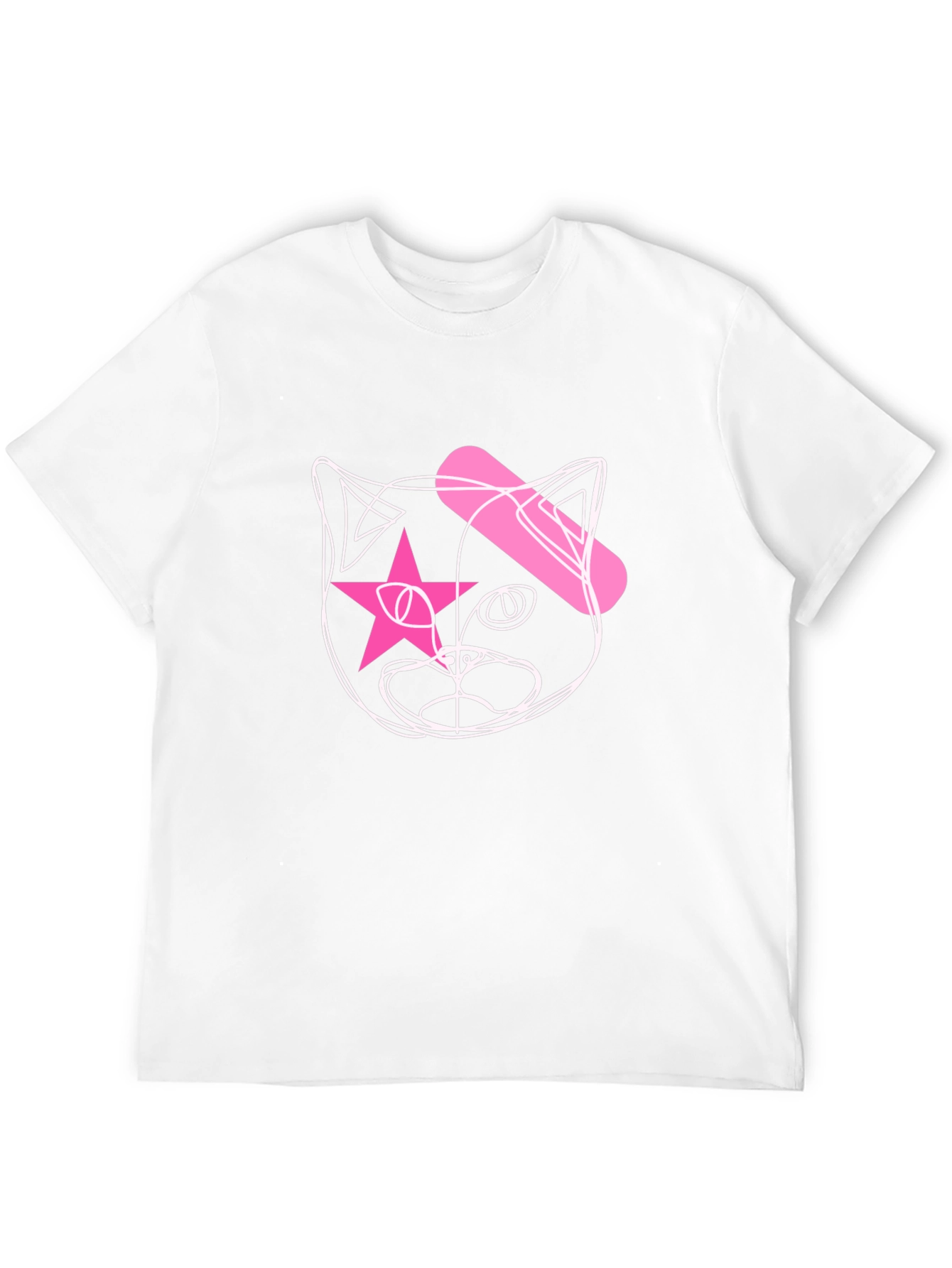 Cool Cat Star Eye Graphic Black T-Shirt