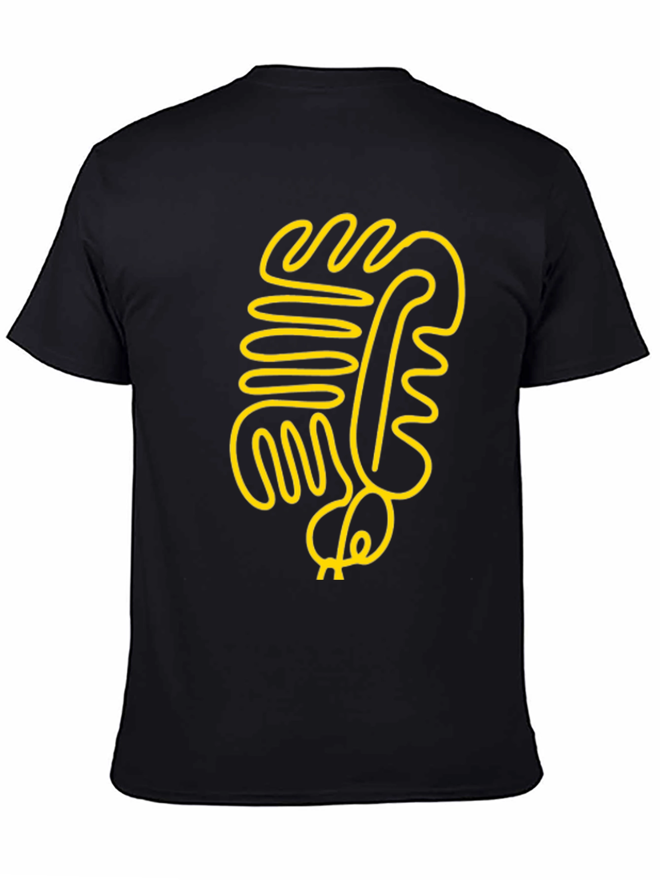 Abstract Line Art Graphic Tee - Modern Black T-Shirt