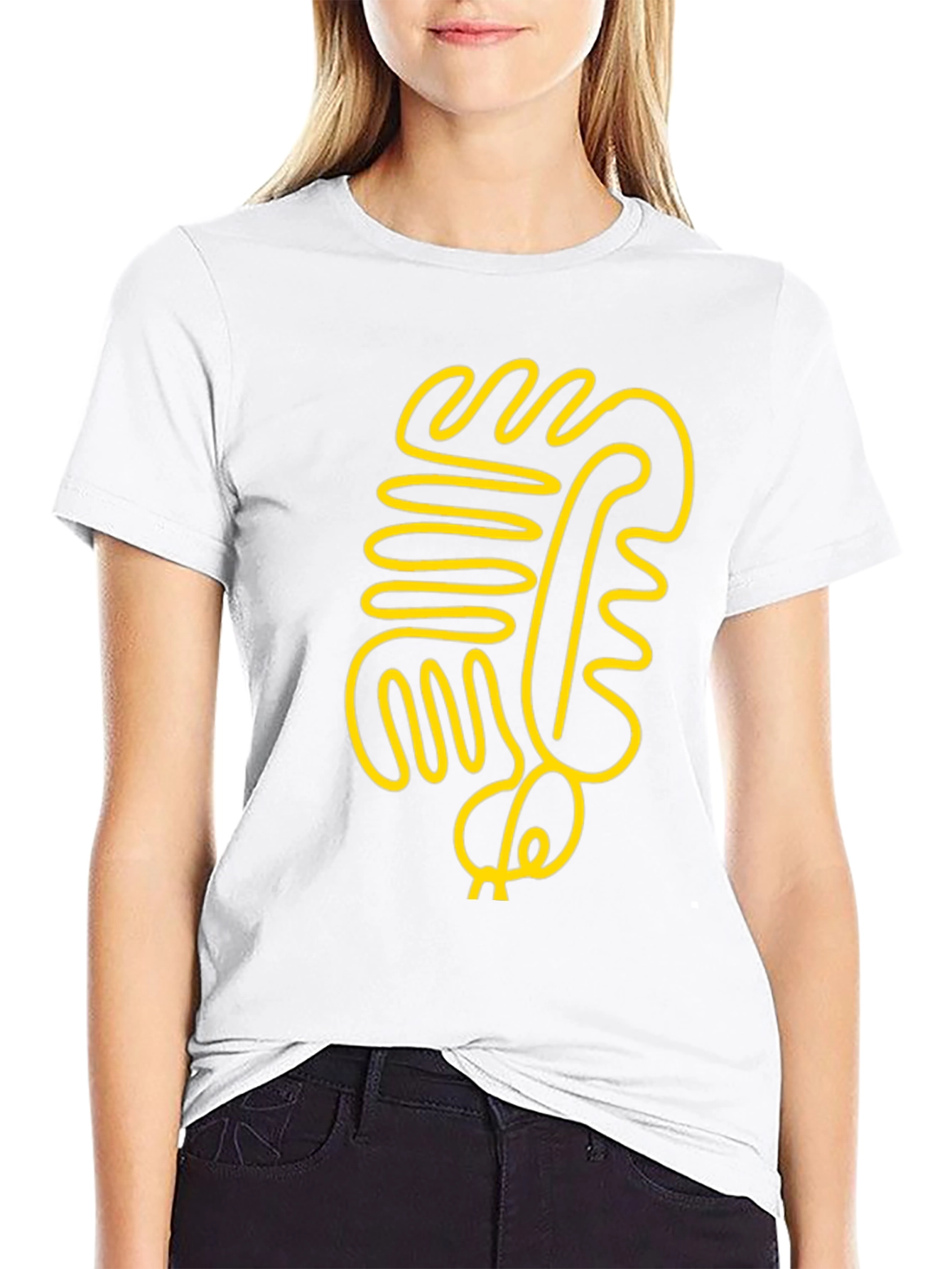 Abstract Line Art Graphic Tee - Modern Black T-Shirt